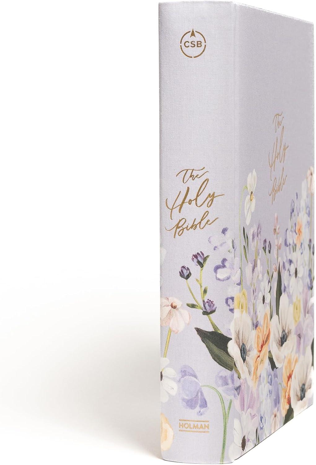 CSB Notetaking Bible, Large Print Hosanna Revival Edition, Lavender/Peach Cloth Over Board - by  Csb Bibles by Holman (Hardcover)