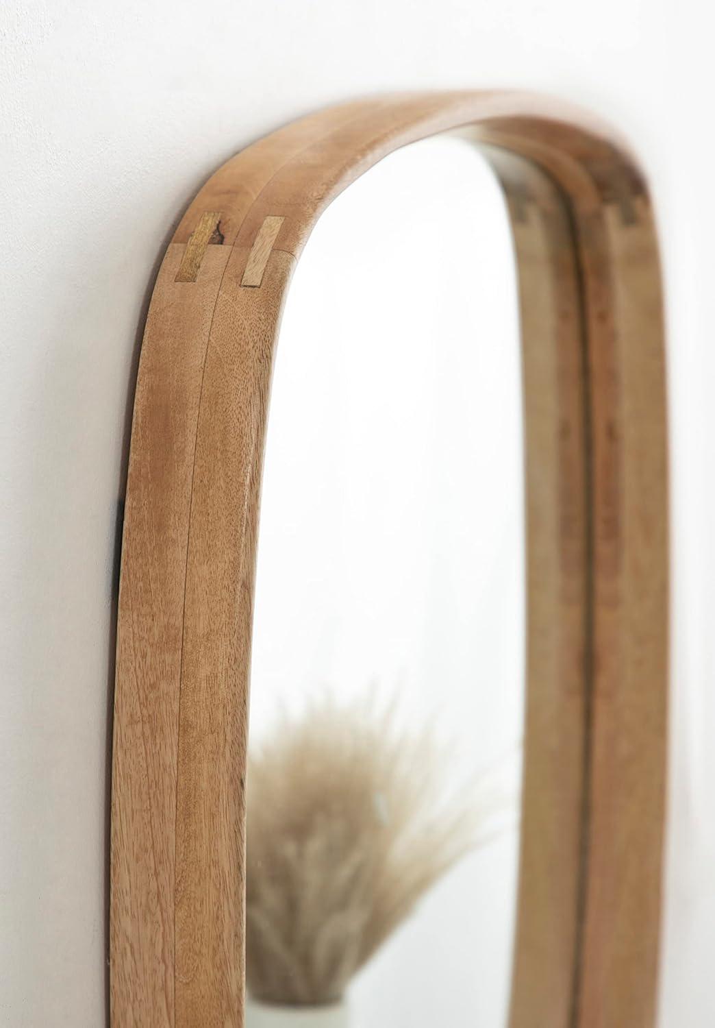 Kate and Laurel Prema Framed Wall Mirror, 26x26, Walnut Brown