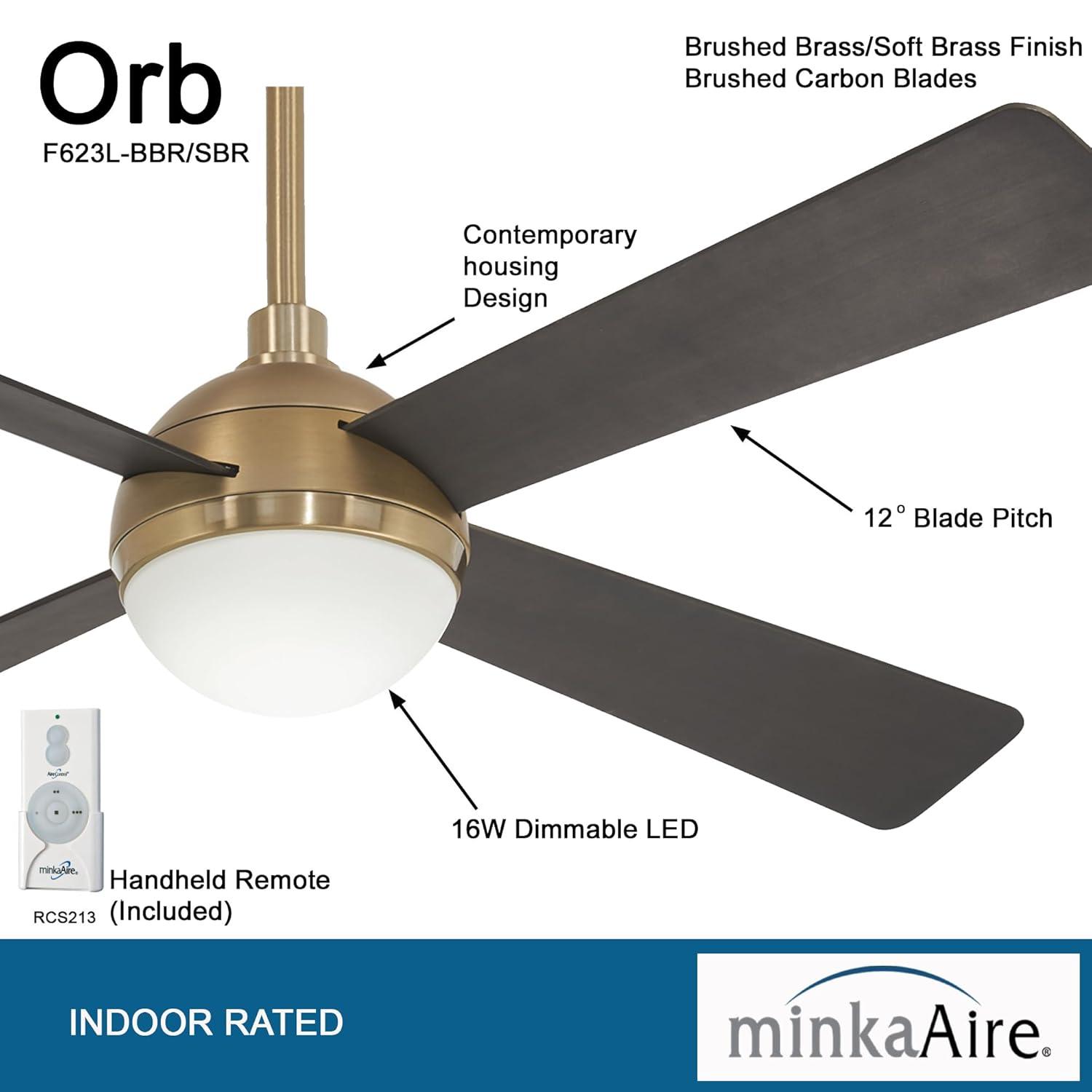 54" 4 - Blade LED Standard Ceiling Fan with Remote Control and Light Kit Included