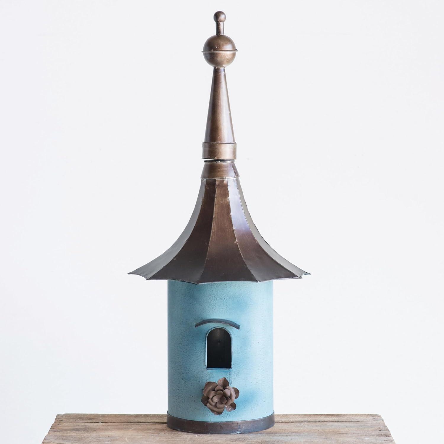 Metal Birdhouse - Storied Home: Freestanding, Weather-Resistant, No Assembly Required