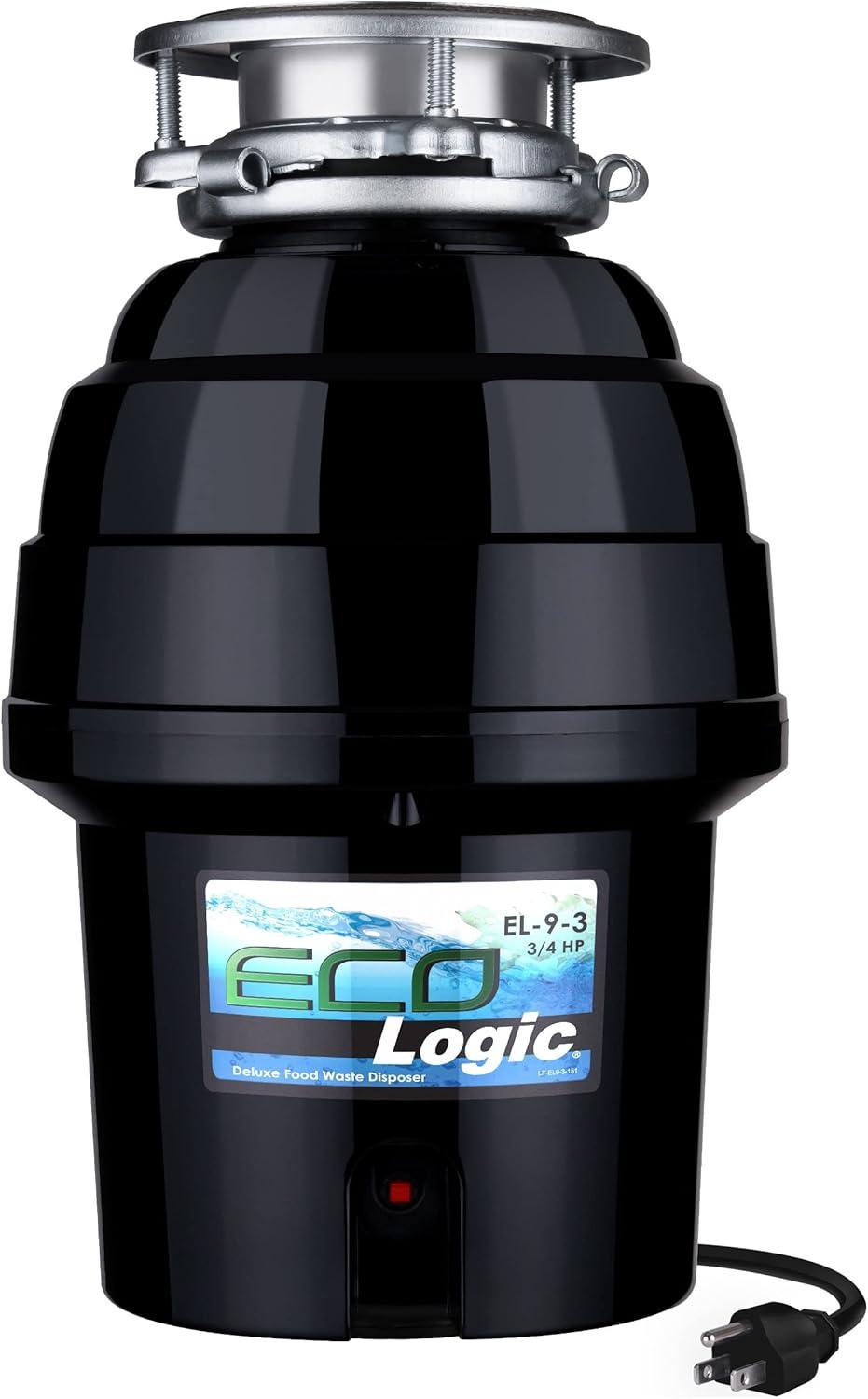 Eco Logic 3/4 HP Garbage Disposal with Attached Power Cord 10-US-EL-9-3B