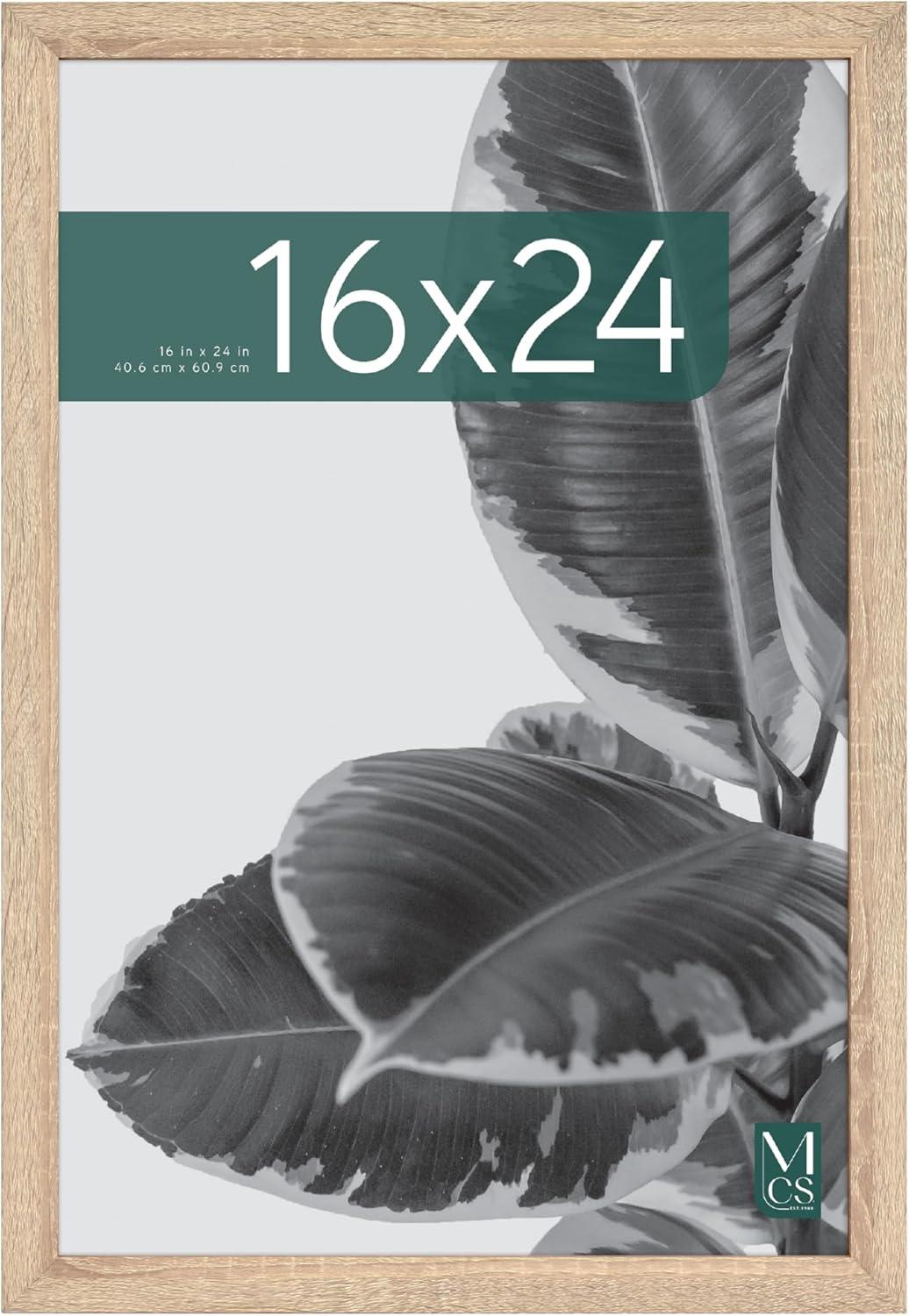 MCS Studio Gallery 16x24 Poster Frame Natural Woodgrain, Vertical & Horizontal Wall Hanging Large Picture Frame for Photos, Posters & Art Prints (1-Pack)