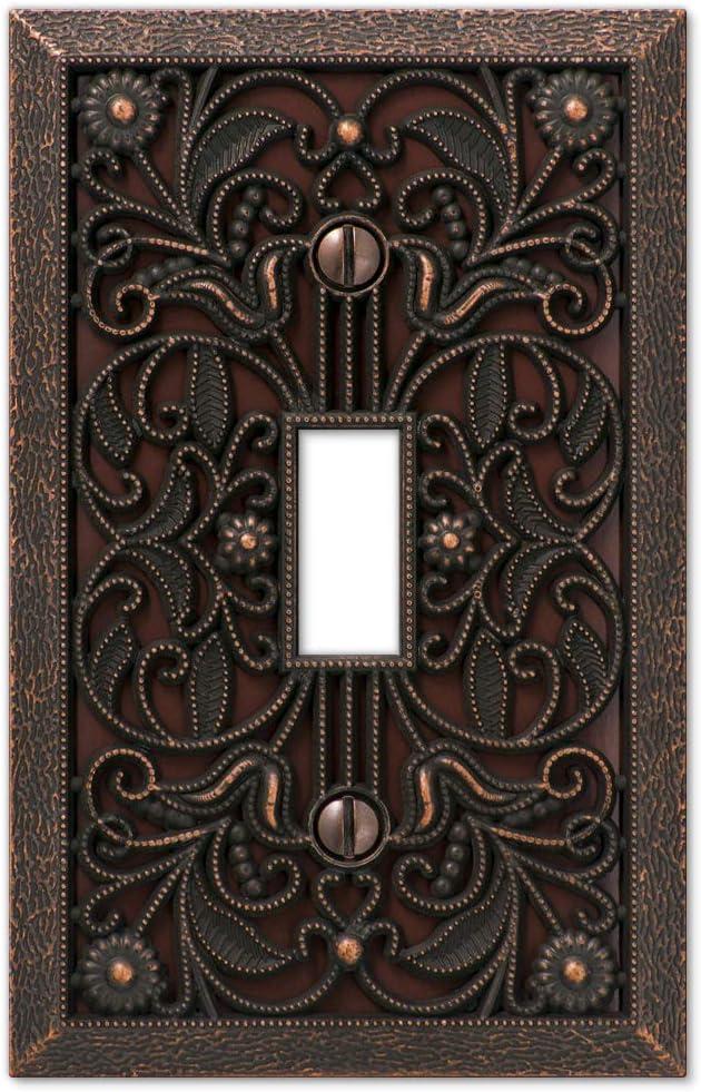 AmerTac Filigree No Subject 1 - Gang Toggle Light Switch Standard Wall Plate