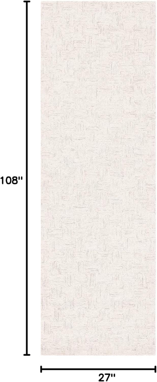 Micro-Loop MLP537 Hand Tufted Indoor Runner Rug - Light Grey/Ivory - 2'3"x9'- Safavieh