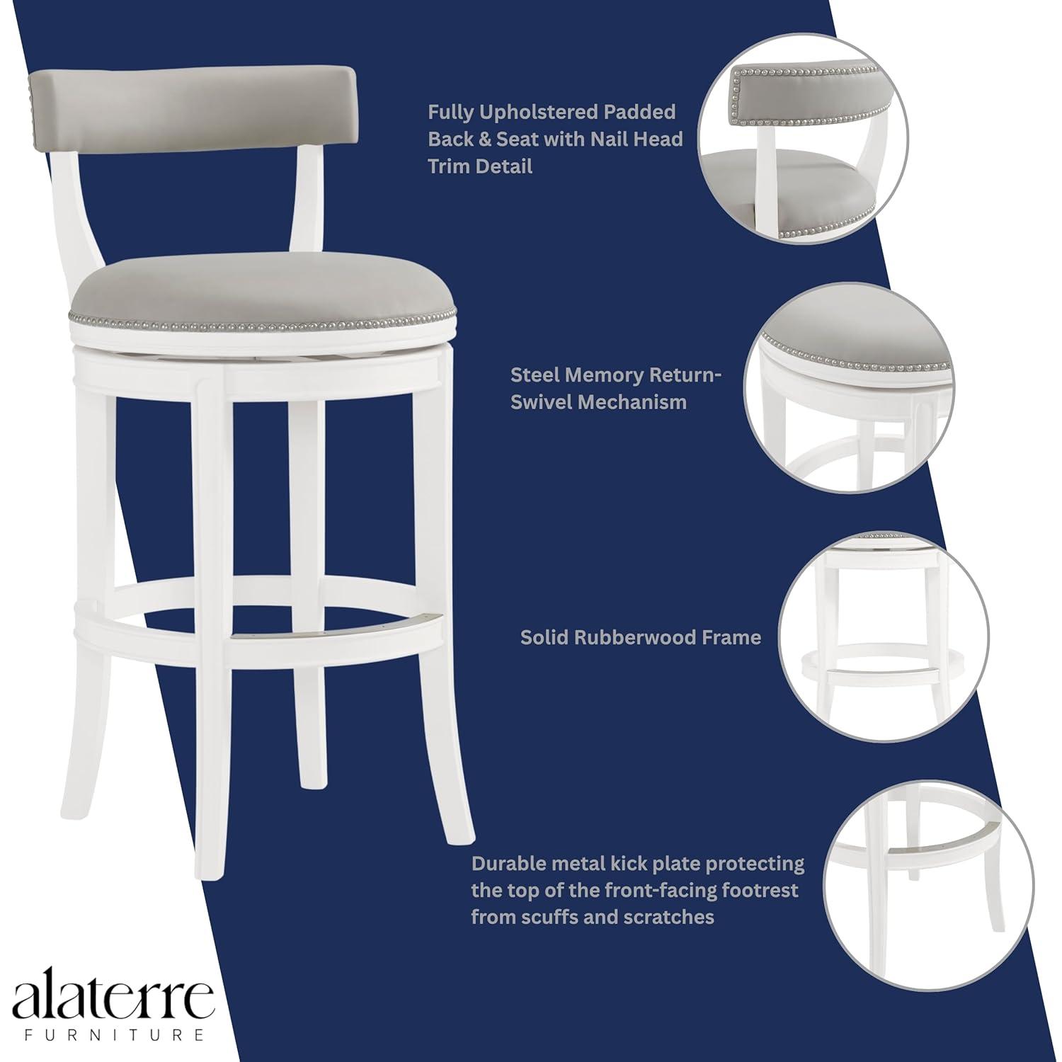 Hanover Solid Rubber Wood Swivel Counter And Bar Stool