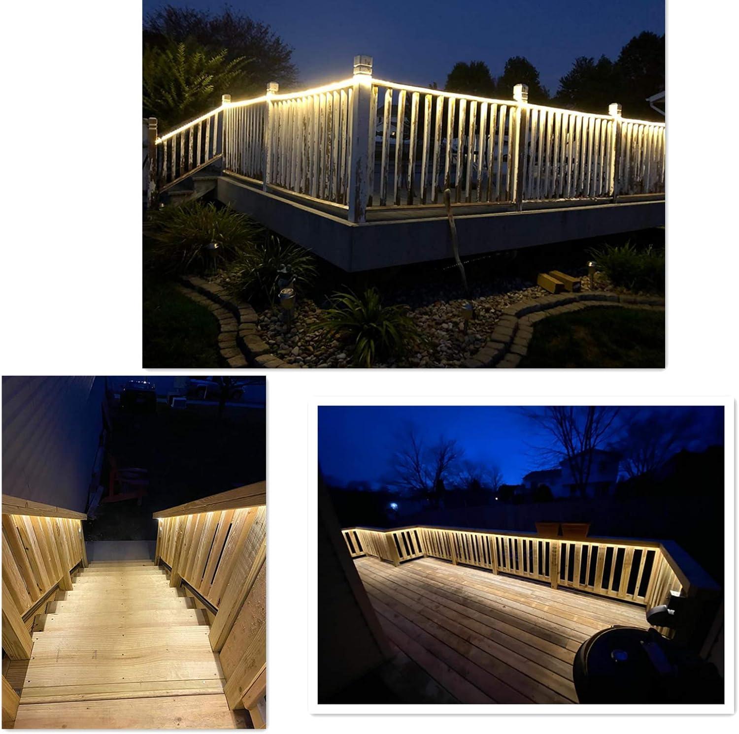 50Ft Led Rope Lights Outdoor, LED Strip Lights Outdoor Waterproof Decorative Lighting for Indoor/Outdoor, Deck, Eaves, Backyards Garden, Stairs Balcony Christmas Decoration(Warm White)