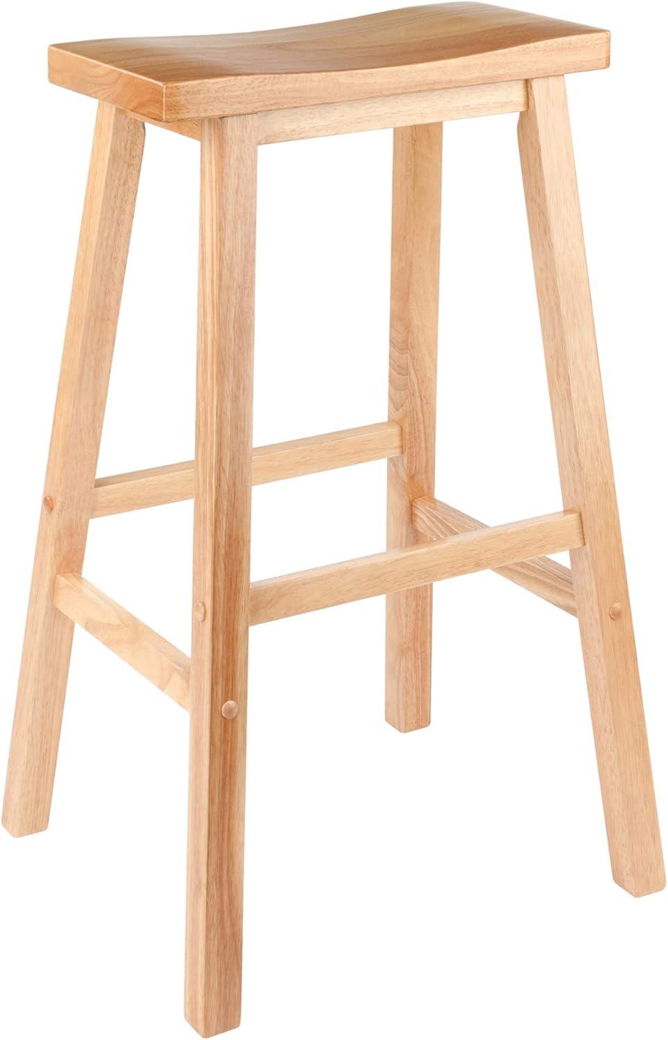 Natural Beech Wood 29" Saddle Seat Bar Stool