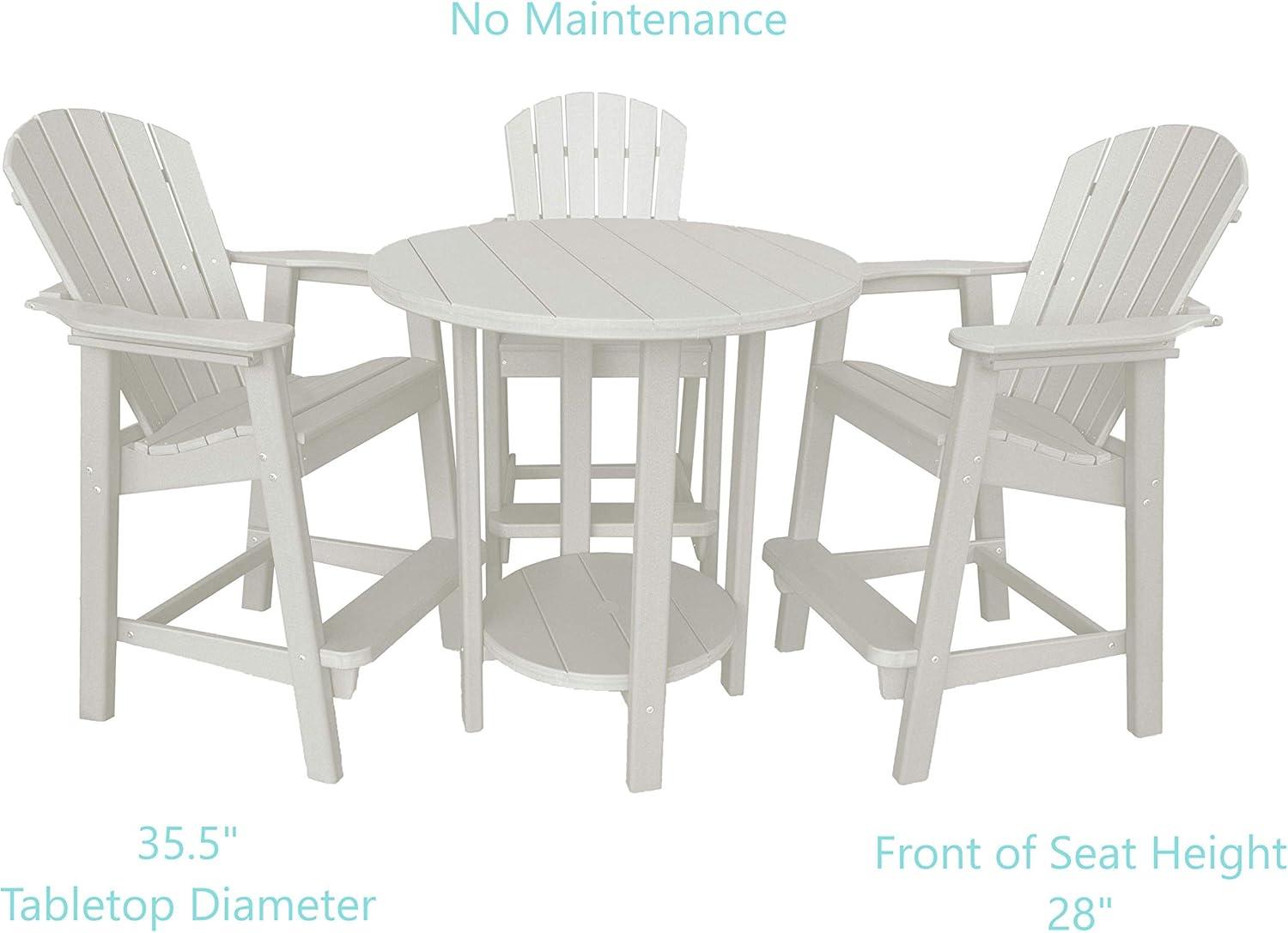 Phat Tommy Outdoor High Top Table and Chairs - Tall Patio Bar Set with 3 Chairs & Round Pub Table - Recycled Poly HDPE Furniture - Waterproof, Fade-Resistant - Made in USA - Multiple Colors