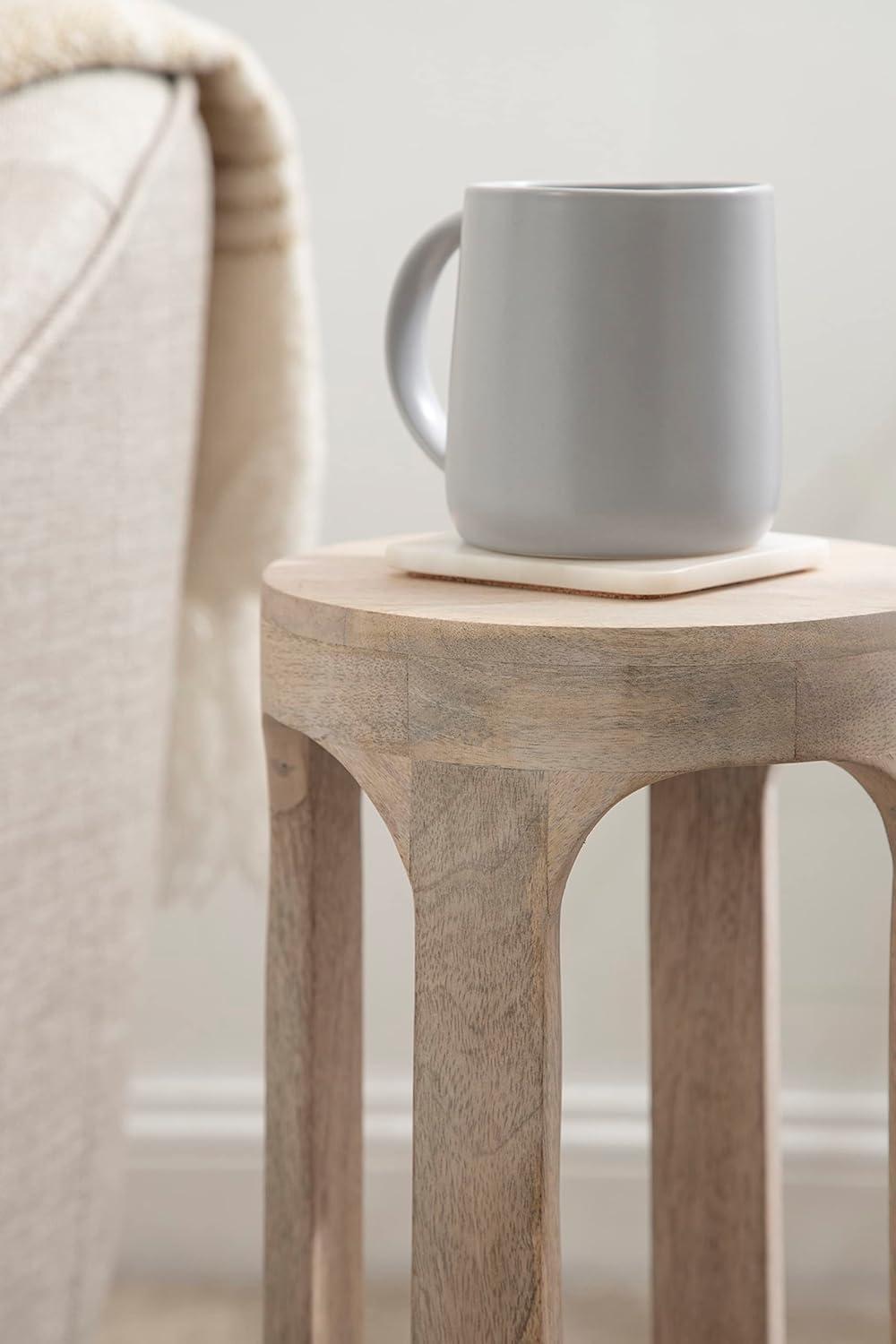 Kate and Laurel Dahl Round Wood Drink Table, 8x8x23, White