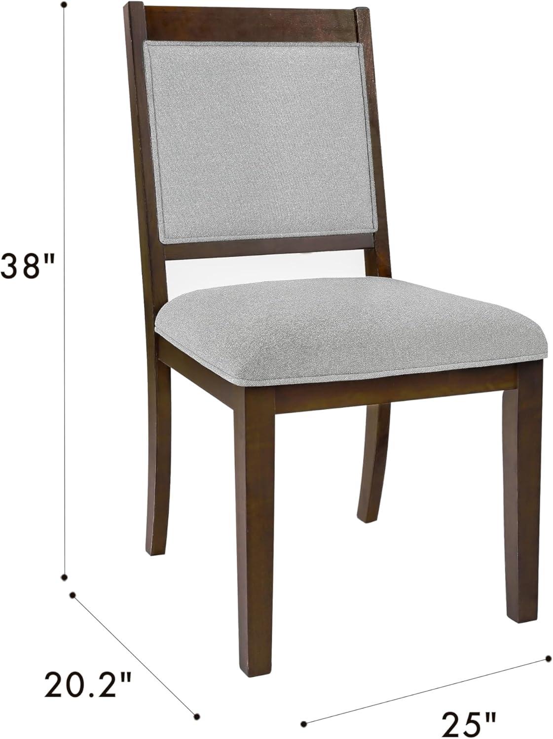 HomePop Set of 2 Open Back Upholstered Wood Frame Dining Chairs Gray: Polyester, Spot Clean, 300lb Capacity