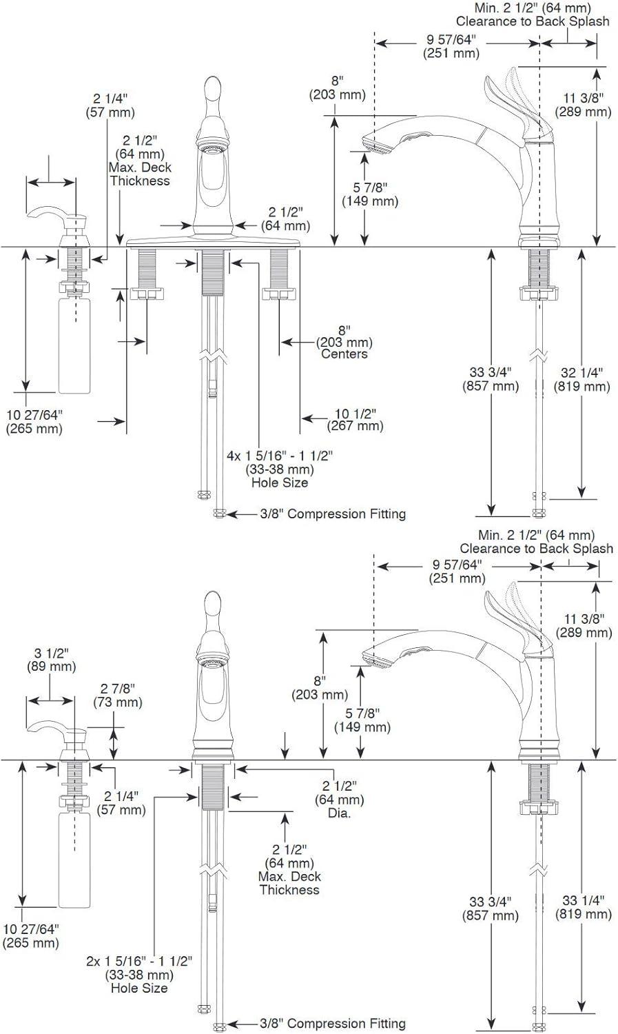 Linden Pull Out Sprayer Kitchen Sink Faucet, Single Handle Kitchen Faucet