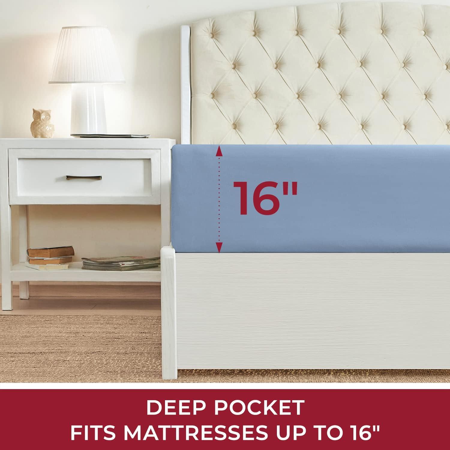 Microfiber Fitted Sheet Up to 16" Deep Pocket - Mellanni