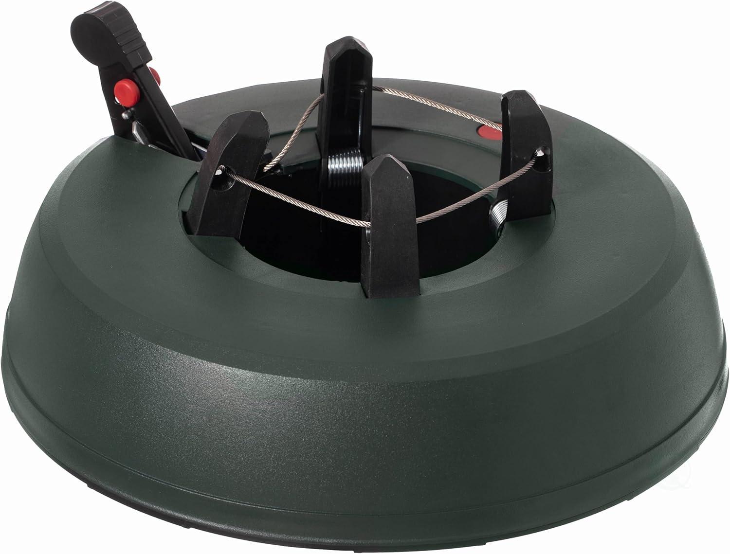 Gardenised, Automatic Plastic Green Foot Pedal Christmas Tree Stand, Large 14.5-inch Dia x 3.5-inch Height