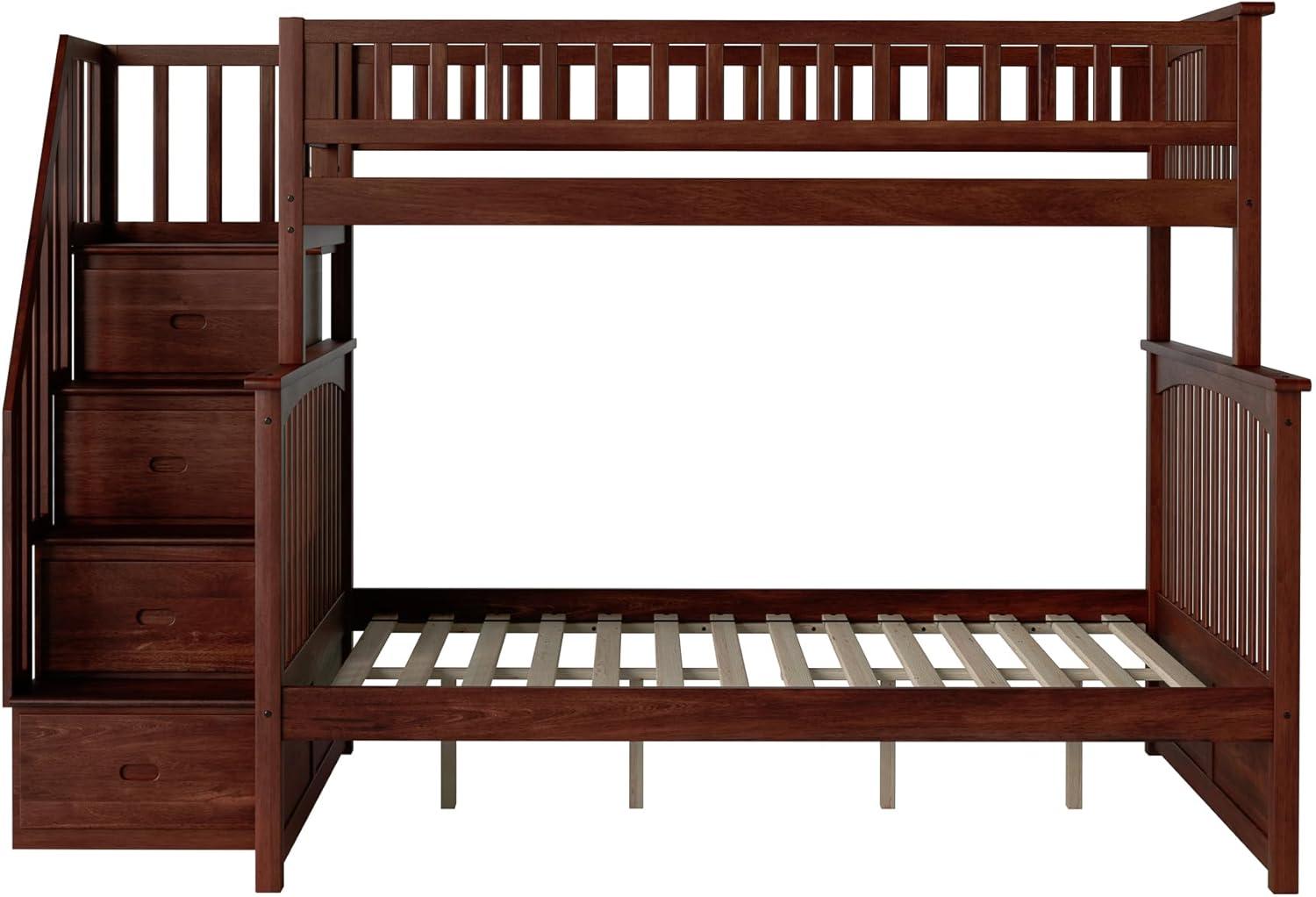 Columbia Staircase Bunk Bed Twin over Full in Walnut