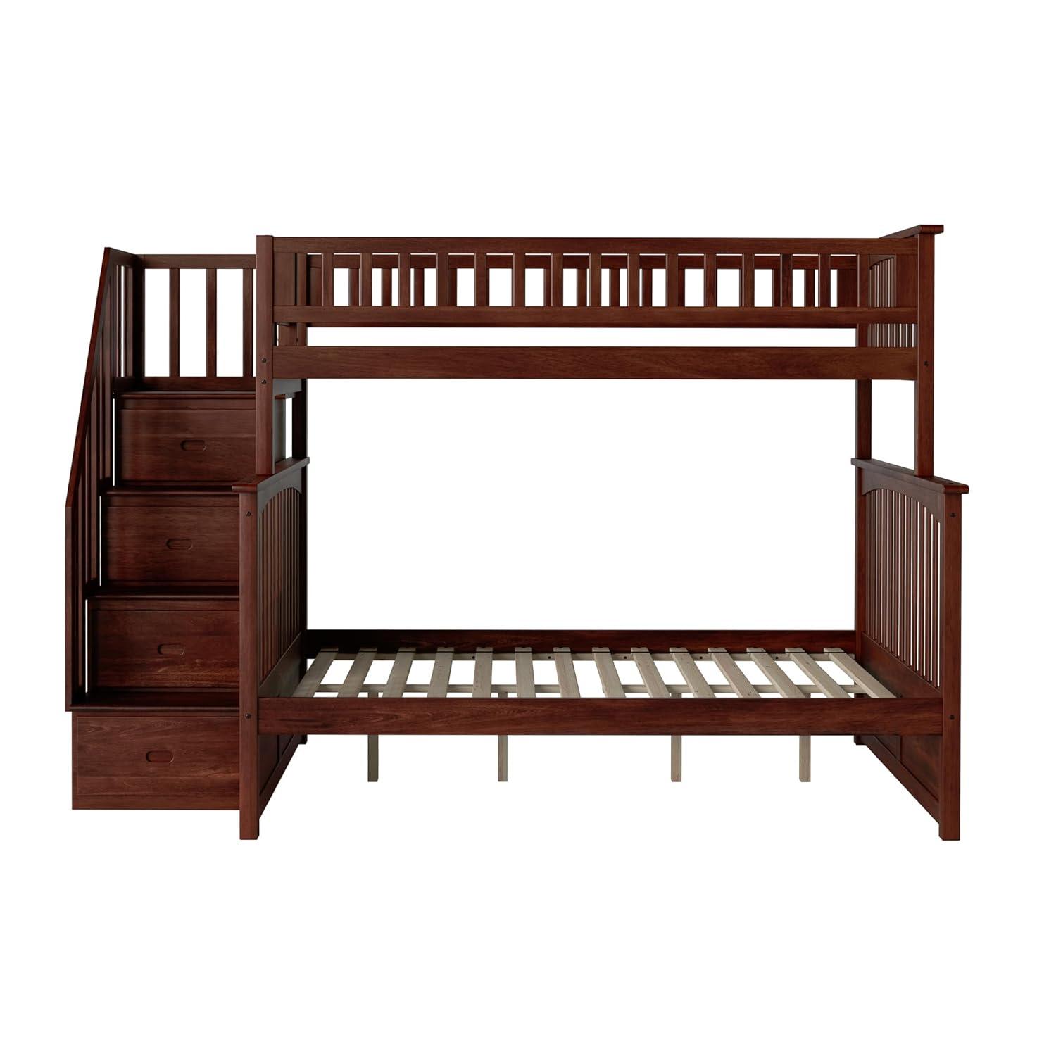 Columbia Staircase Bunk Bed Twin over Full in Walnut