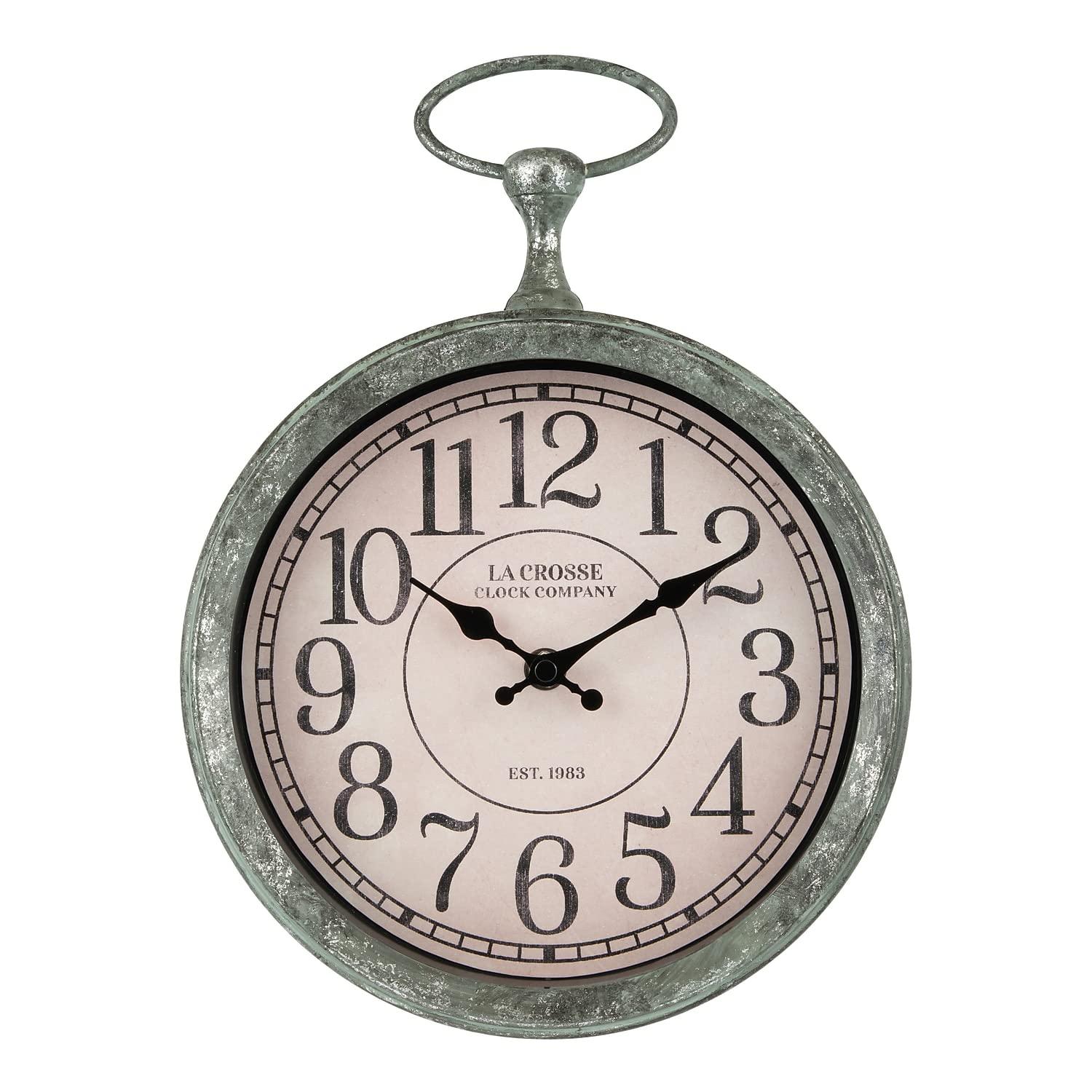 La Crosse Clock 9" Pocket Watch Analog Quartz Wall Clock, 404-3828-Int