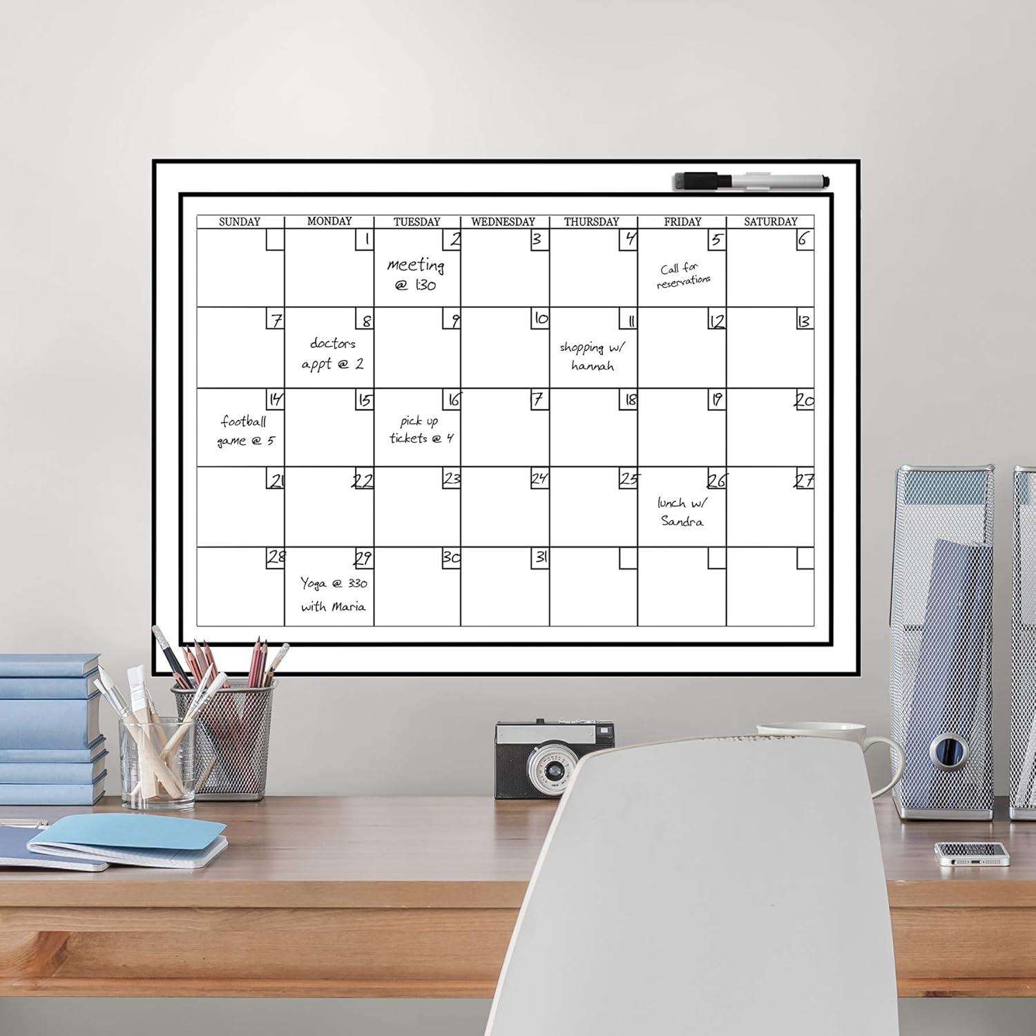 WallPops Medium White Monthly Calendar