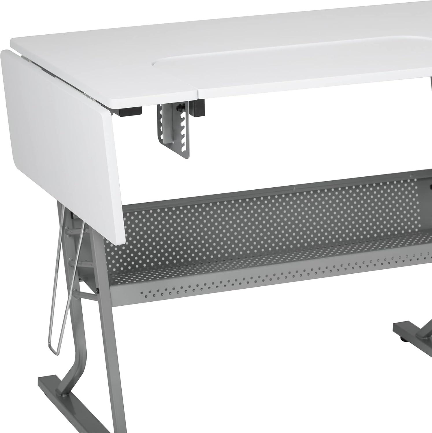 60.25'' x 23.75'' Sewing Table with Sewing Machine Platform