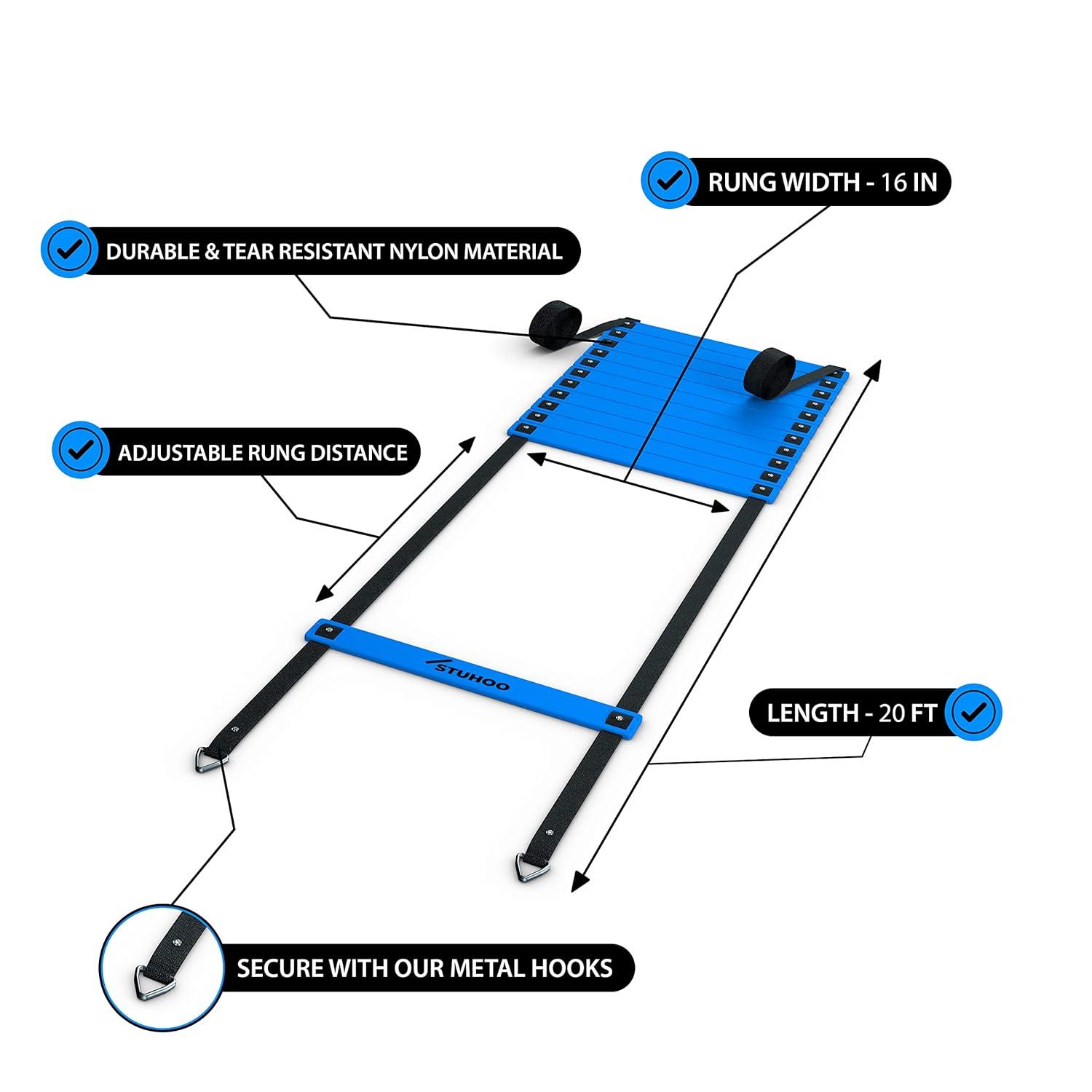 Agility Training Equipment Set | Soccer Training Equipment for Kids Youth | Agility Ladder Speed Training Equipment with Bag | Football Training Equipment with Speed Hurdles, Cones for Footwork