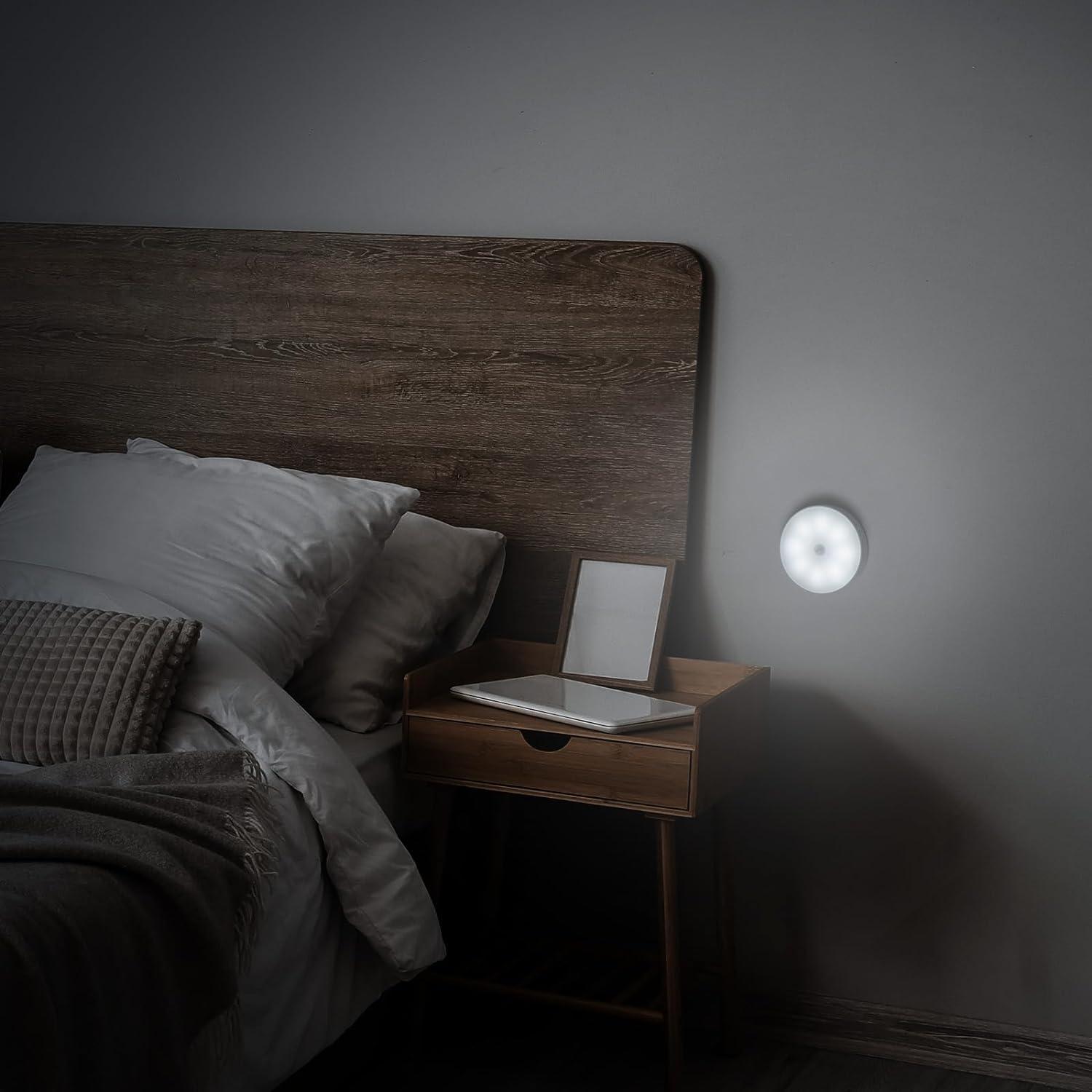 Compact White LED Motion Sensor Night Light 2-Pack