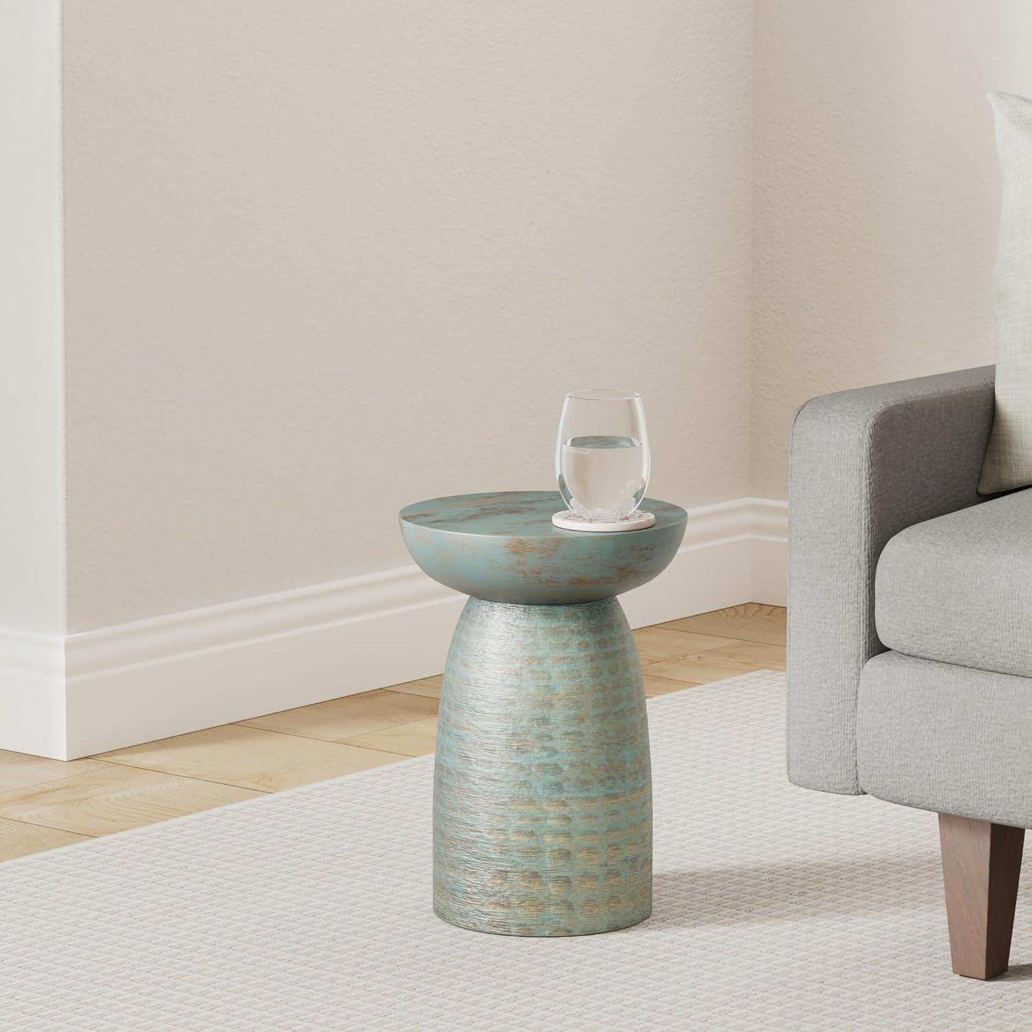 Simpli Home Boyd Solid Mango Wood Pedestal Accent End Table