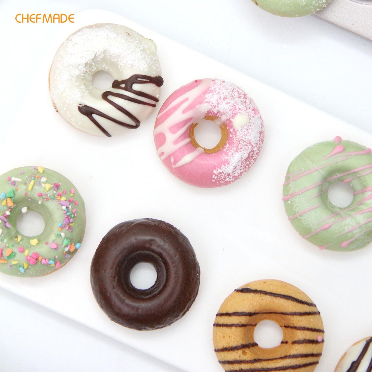 CHEFMADE CHEFMADE Donut Pan, Nonstick 20 Cavity Mini Ring Doughnut Baking Pan