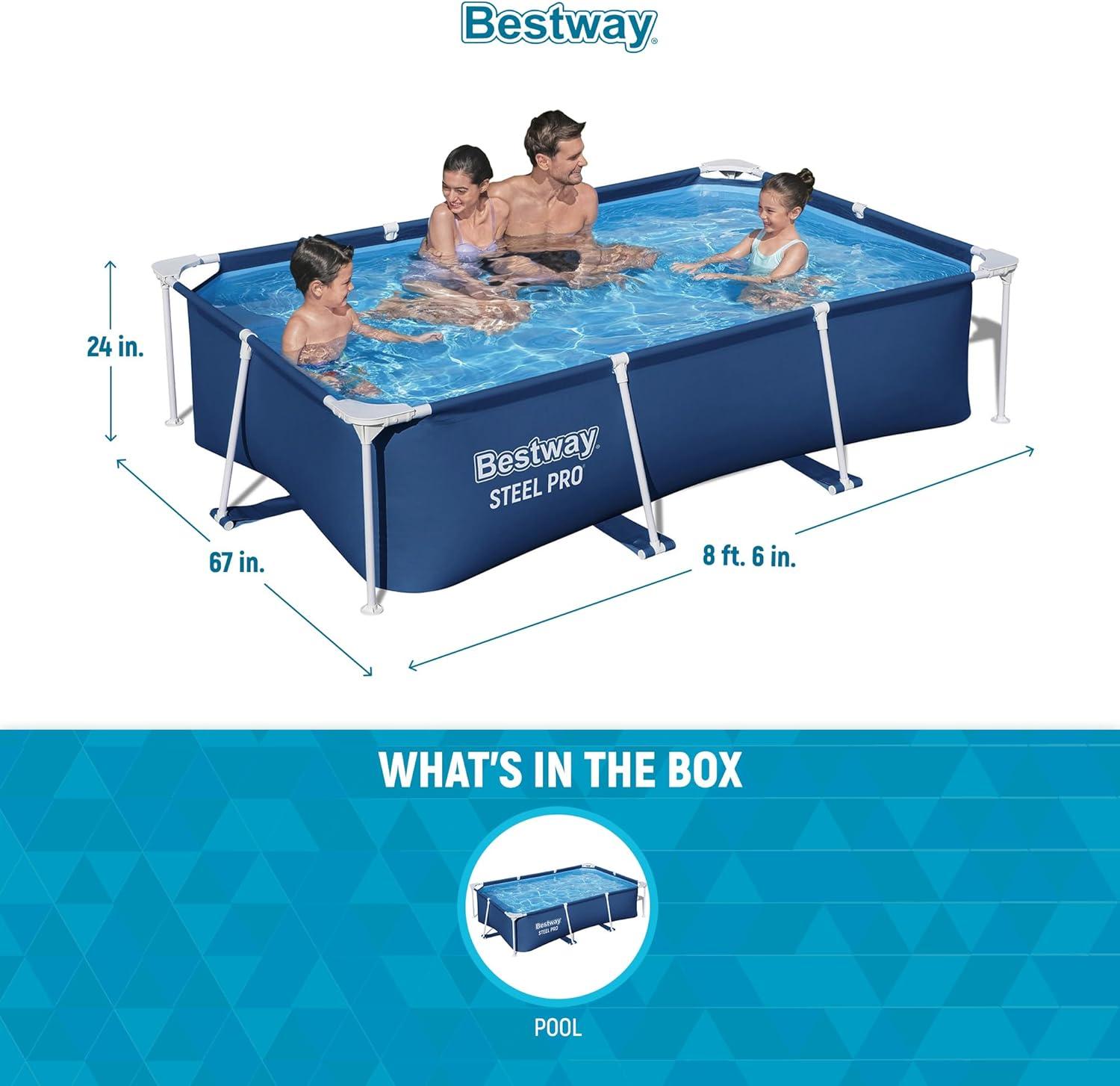 Bestway Bestway Steel Pro Rectangular Above Ground Swimming Pool Set