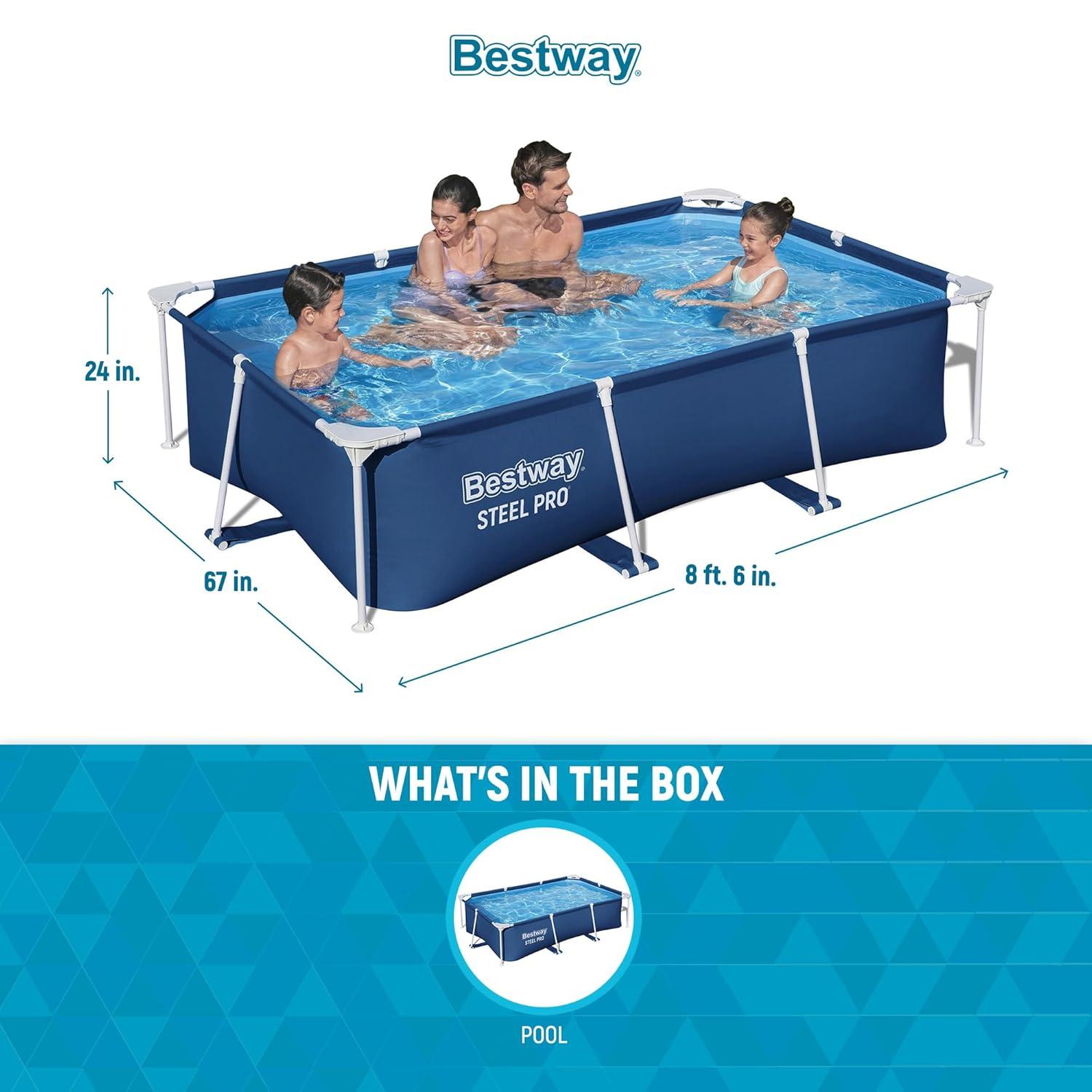 Bestway Bestway Steel Pro Rectangular Above Ground Swimming Pool Set