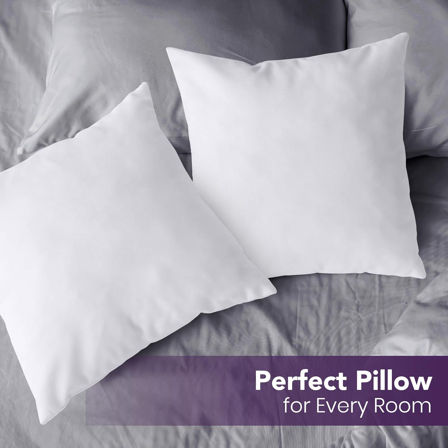 Eurotex Microfibre Pillow Insert (26x26, PK-2 ) - Polyester Filled Comfy Pillow for Sham, Cushion Cover - Fluffy Sleeping Pillow