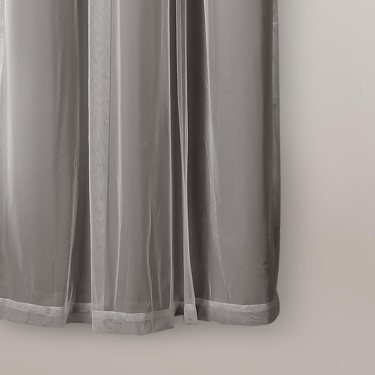 Light Gray Grommet Blackout and Sheer Curtain Panels, 38"W x 45"L