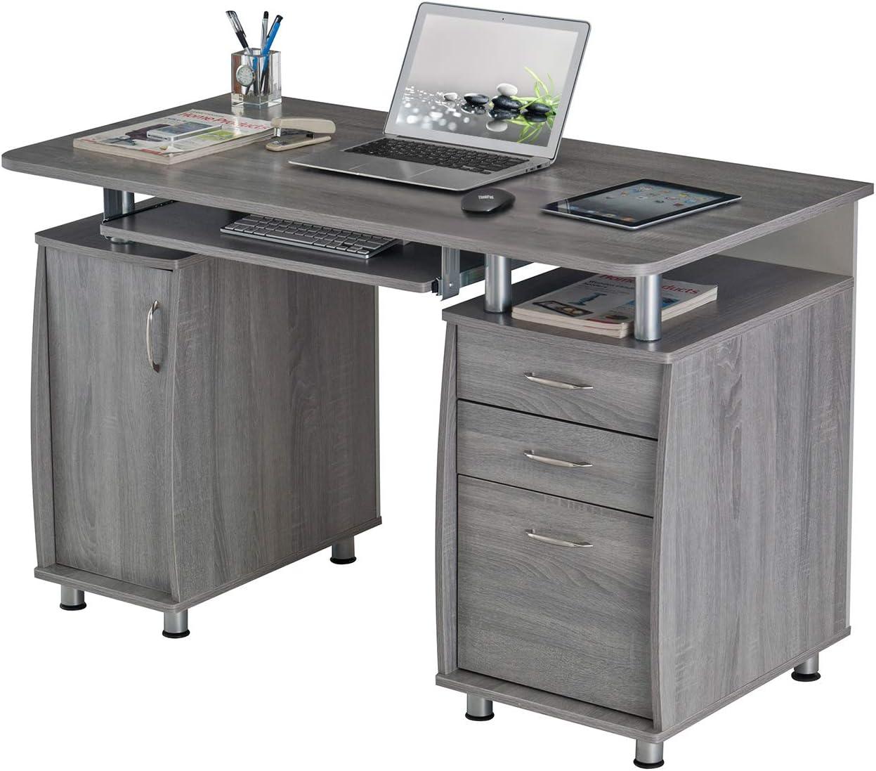 Complete Workstation Computer Desk with Storage, Keyboard Tray - Techni Mobili