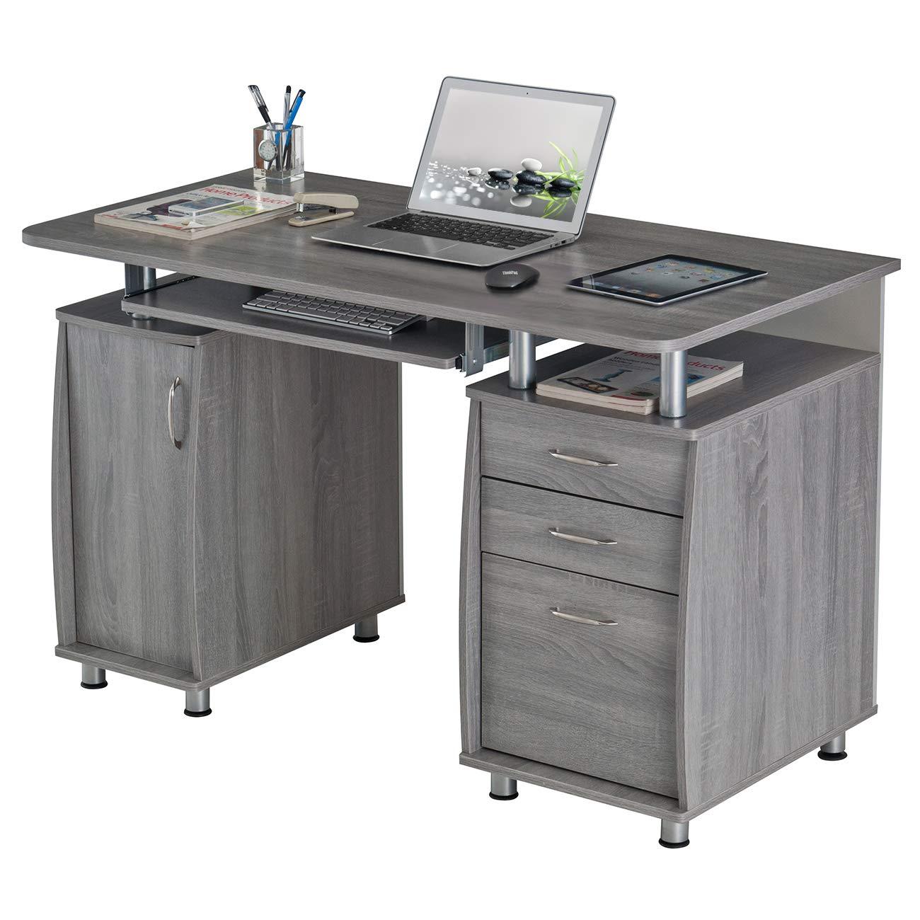 Complete Workstation Computer Desk with Storage, Keyboard Tray - Techni Mobili