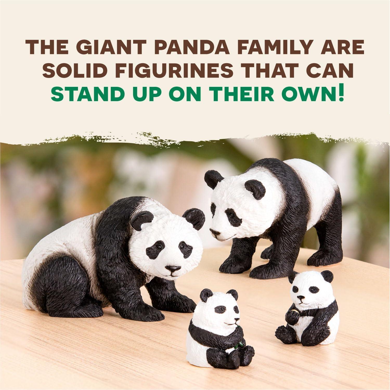 terra by battat - giant panda family - small panda bear animal toys for kids 3-years-old & up (4 pc)