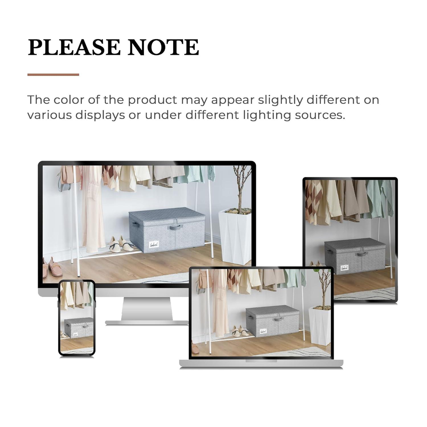 GRANNY SAYS Fabric Storage Bin with Lid, Decorative Storage Box, Extra Large Storage Baskets, Closet Organizer, Gray, 1-Pack