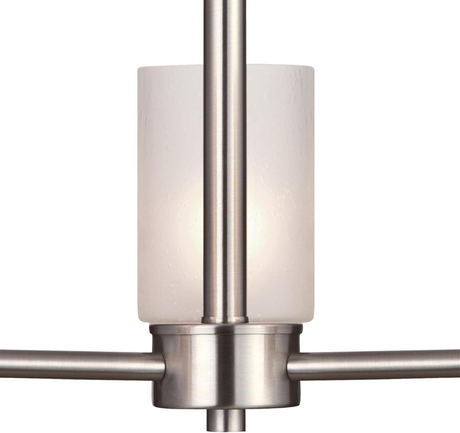 Westinghouse Westinghouse Lighting 6227500 Sylvestre Three-Light Interior Chandelier, Brushed Nickel Finish with Frosted Seeded Glass