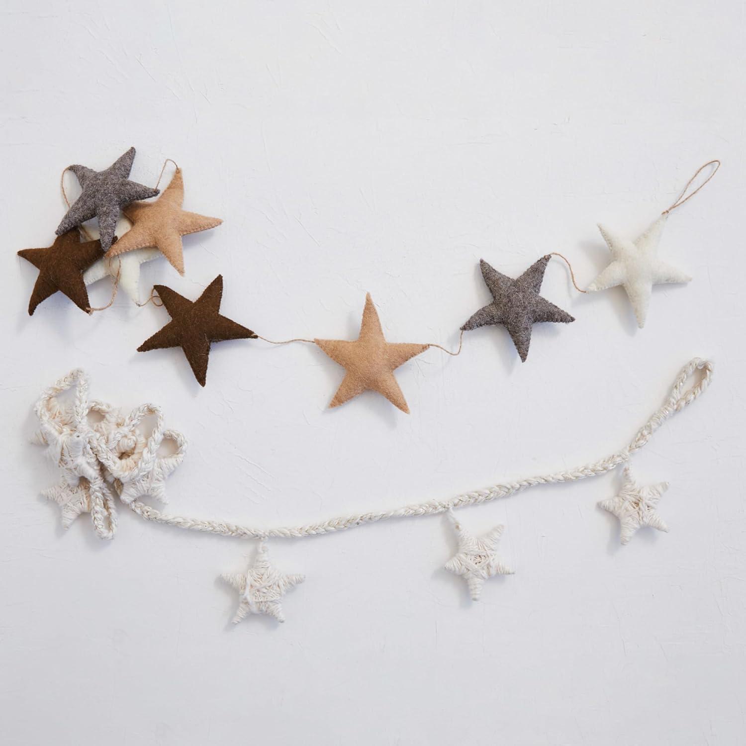 Handmade Decorative Wool Felt Star Garland