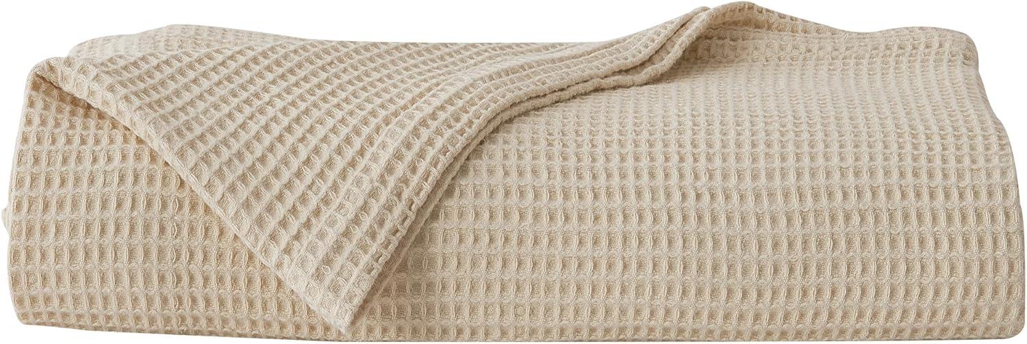 All-Season Waffle Cotton Throw Blanket 50x60 (Throw, Oatmeal)