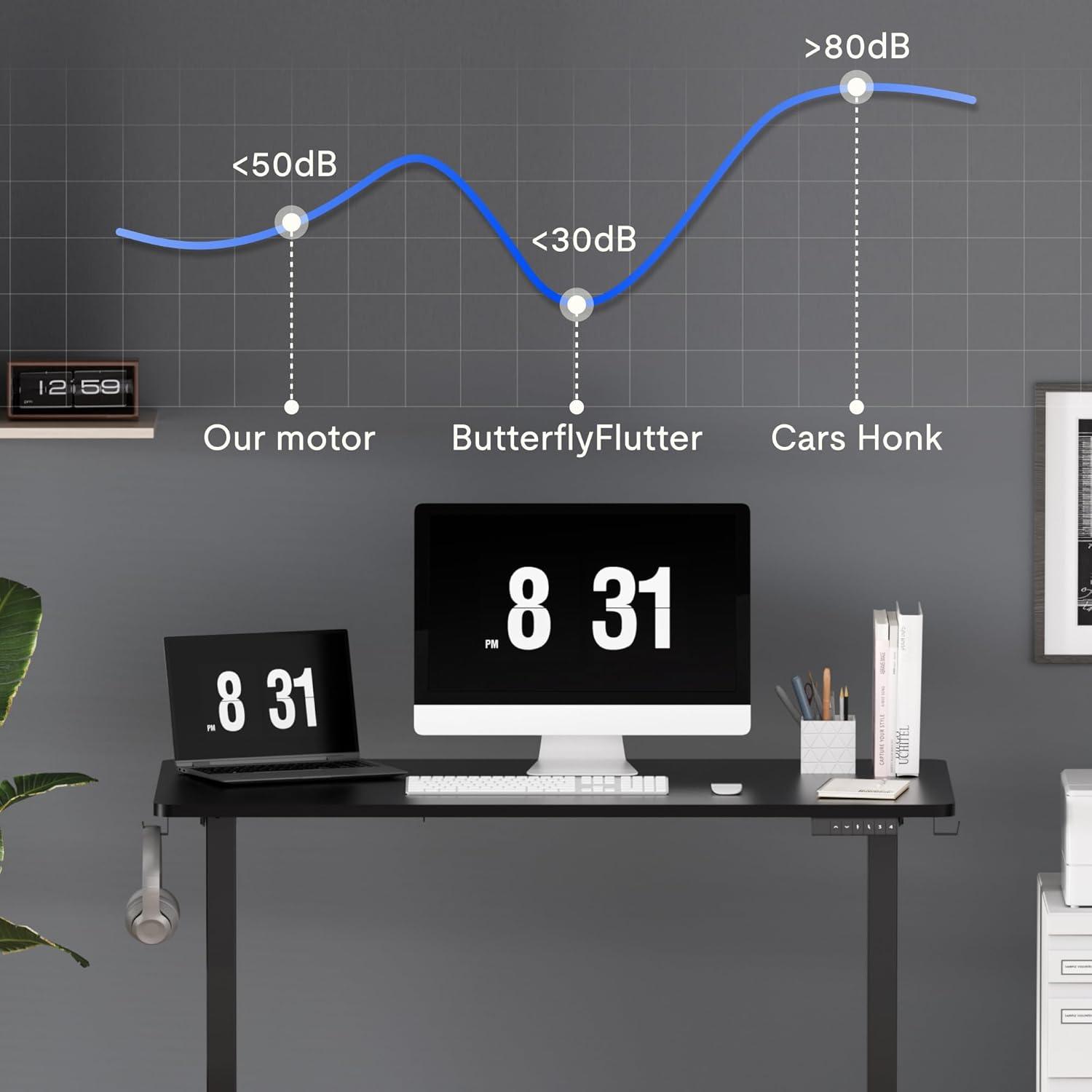 FLEXISPOT Standing Desk Adjustable Height with Whole Piece Desk Board 43 x 24
