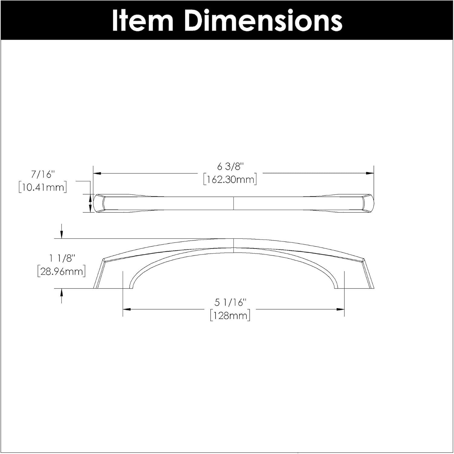 Greenwich Kitchen Cabinet Handles, Solid Core Drawer Pulls for Cabinet Doors, 5-1/16" (128mm)