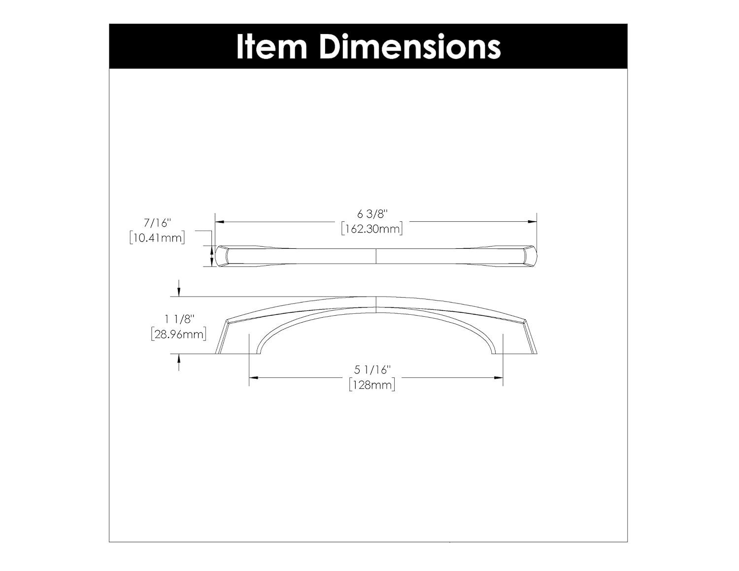 Greenwich Kitchen Cabinet Handles, Solid Core Drawer Pulls for Cabinet Doors, 5-1/16" (128mm)