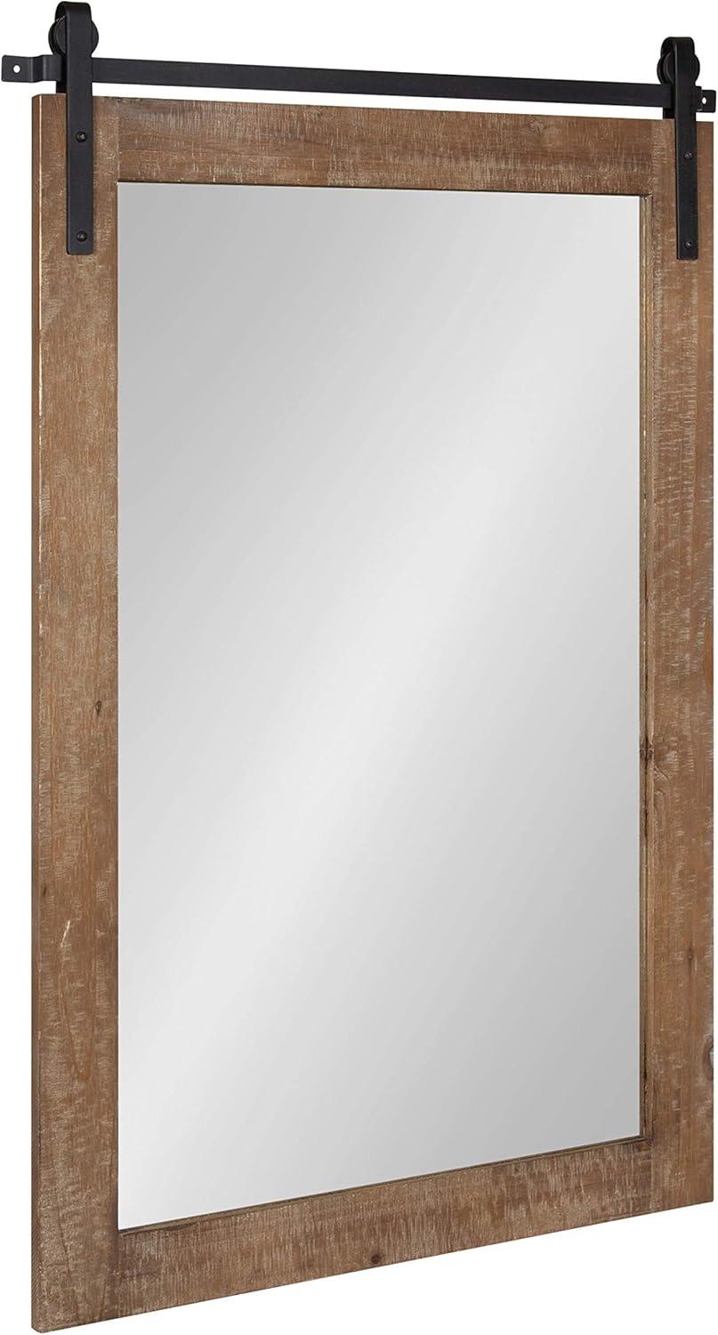 18" x 50" Cates Full Length Wall Mirror Rustic Brown - Kate & Laurel: Antique Farmhouse Decor, No Assembly Required