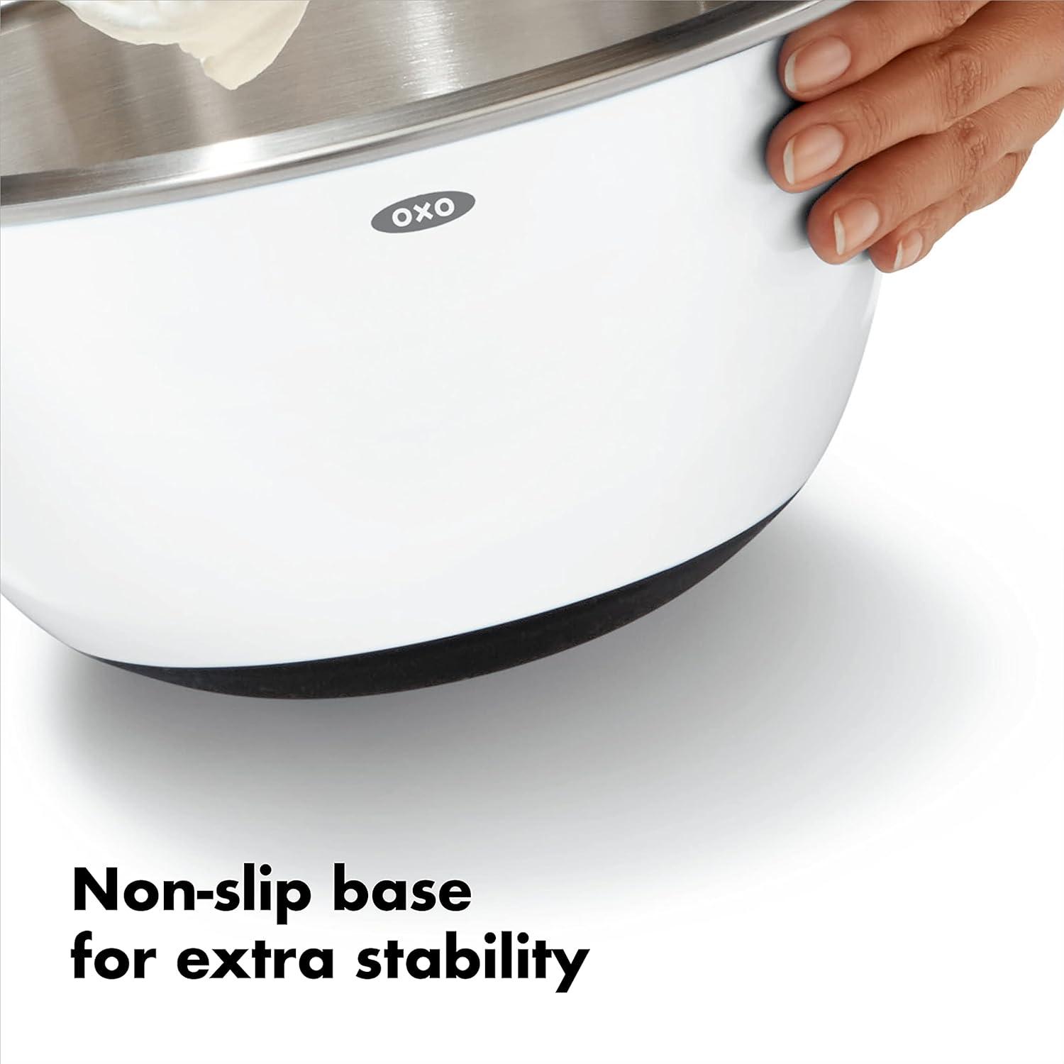 OXO Good Grips White Stainless Steel Mixing Bowl Set