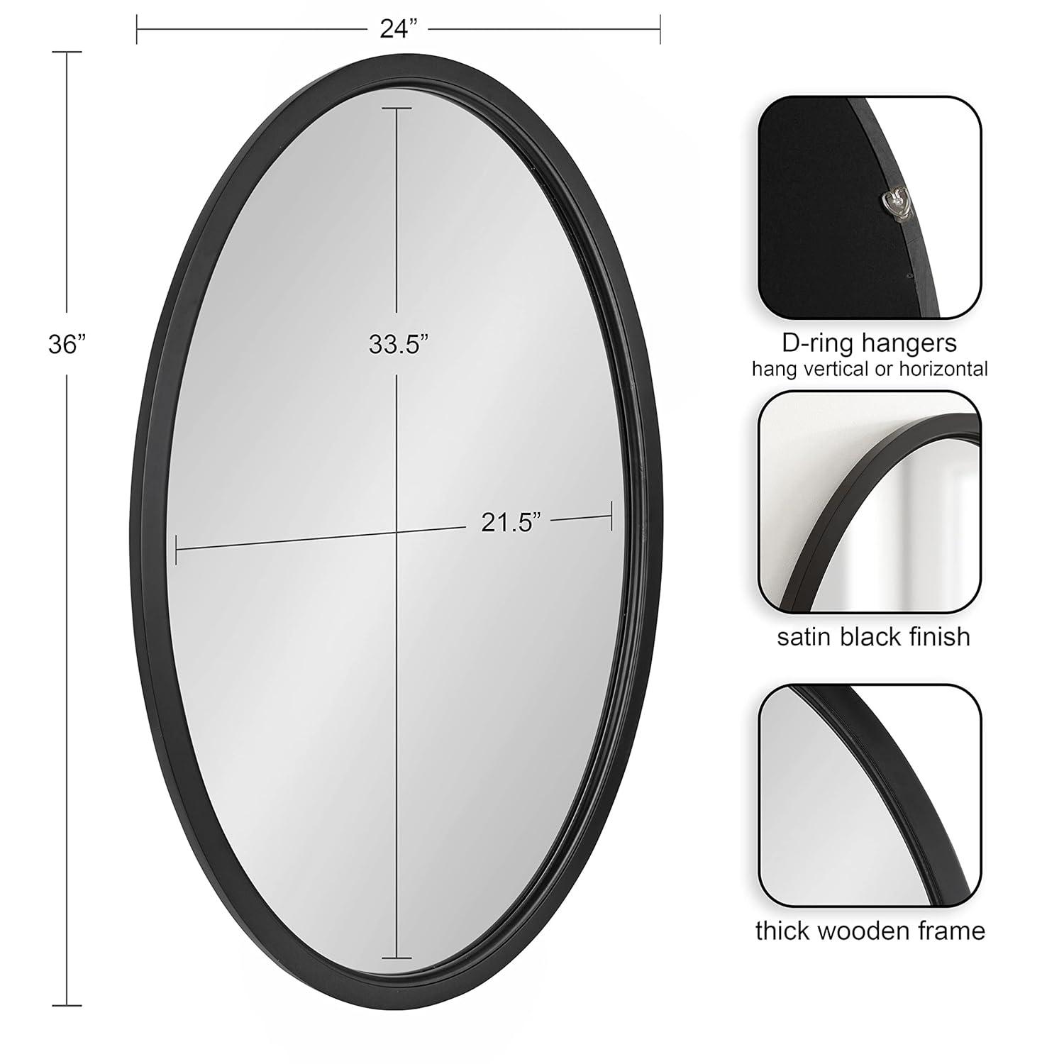 Kate and Laurel Hogan MDF Oval, 24x36, Black