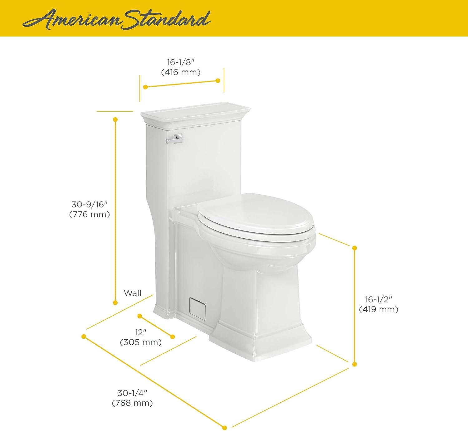 American Standard Town Square S 1-Piece 1.28 GPF Single Flush Elongated Toilet in Linen, Seat Included