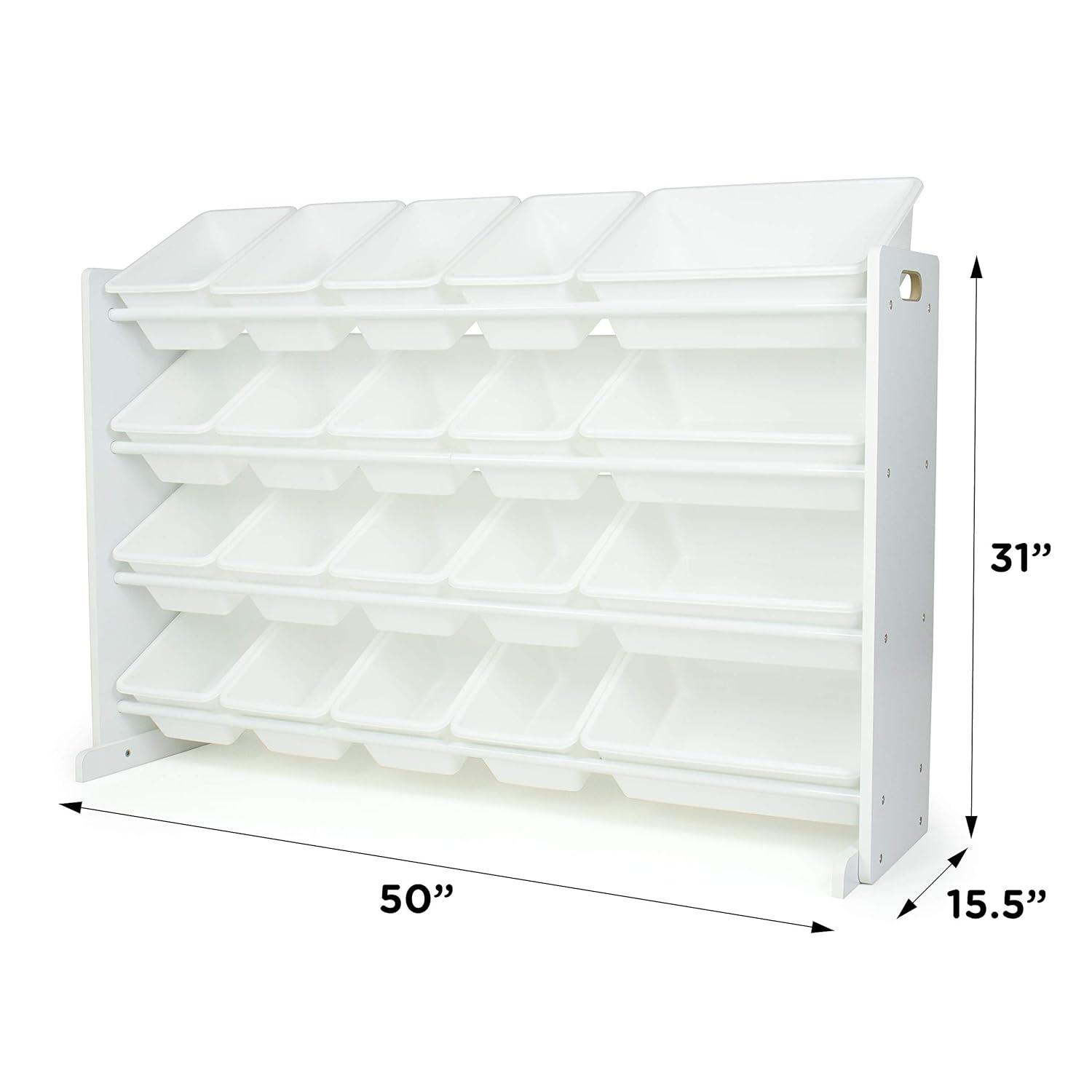 Cambridge Extra Large Kids' Toy Storage Organizer with 20 Storage Bins White - Humble Crew: MDF Bin Shelves, 4 Shelves