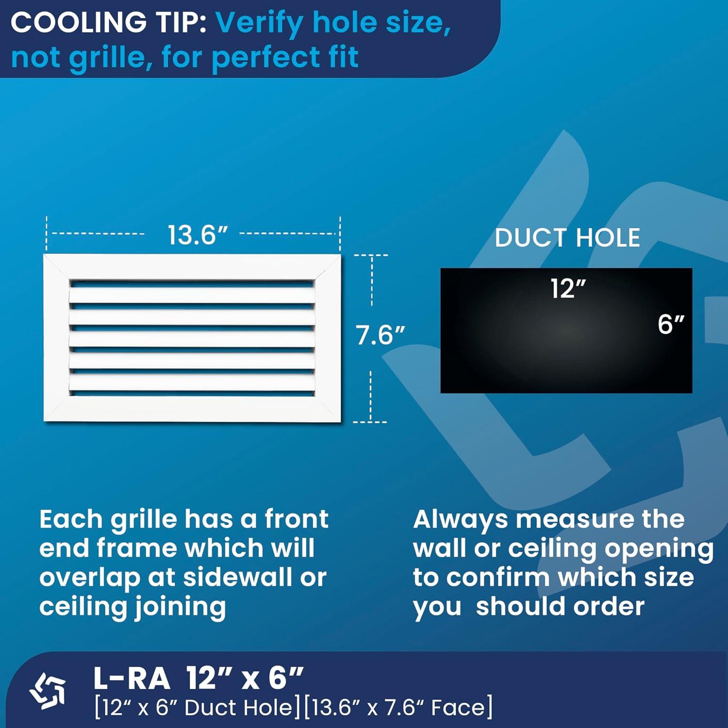 ACLaminaire 6-in x 12-in Aluminum White Sidewall/Ceiling Grille