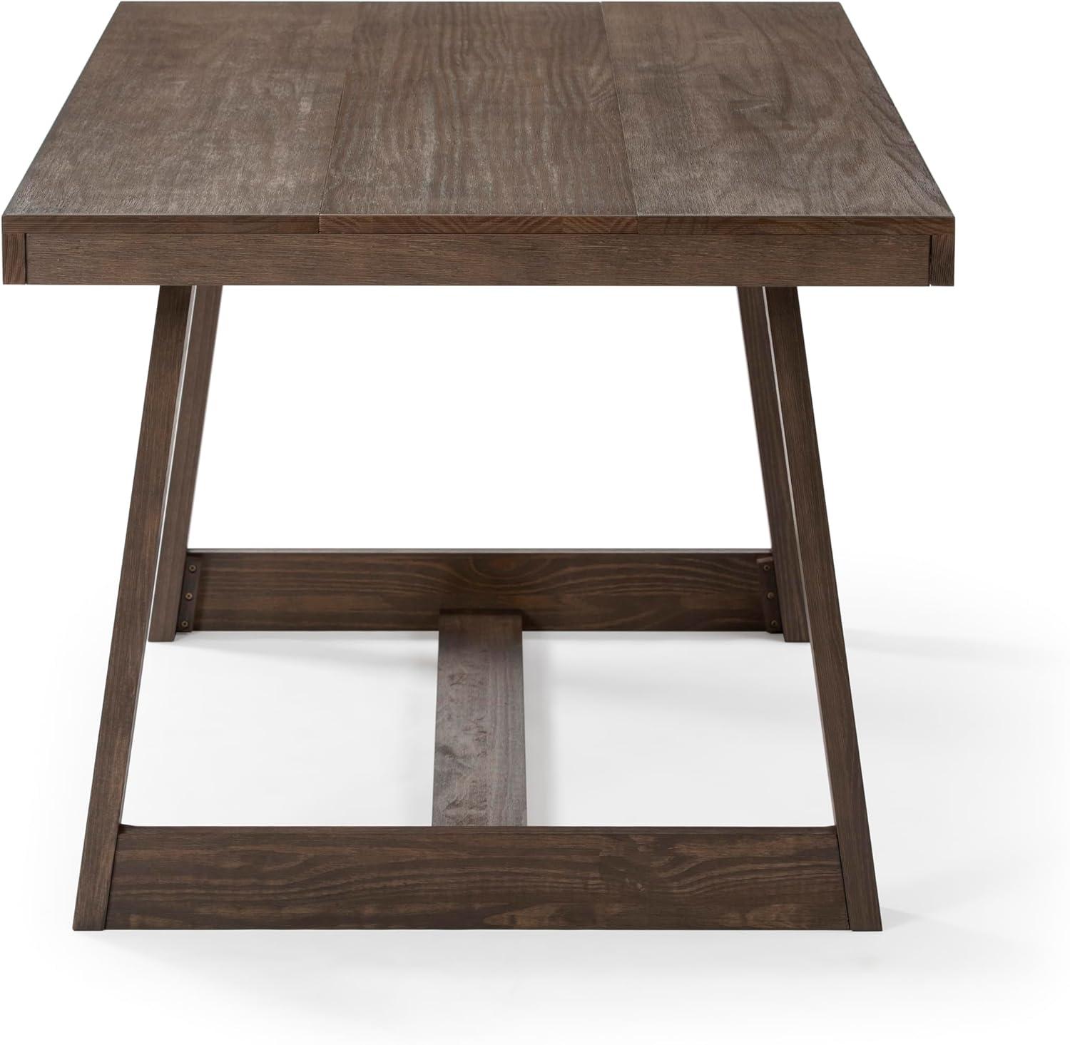 Plank+Beam 72" Dining Table for 6, Solid Wood Classic Farmhouse Style Kitchen Table, Walnut Wirebrush