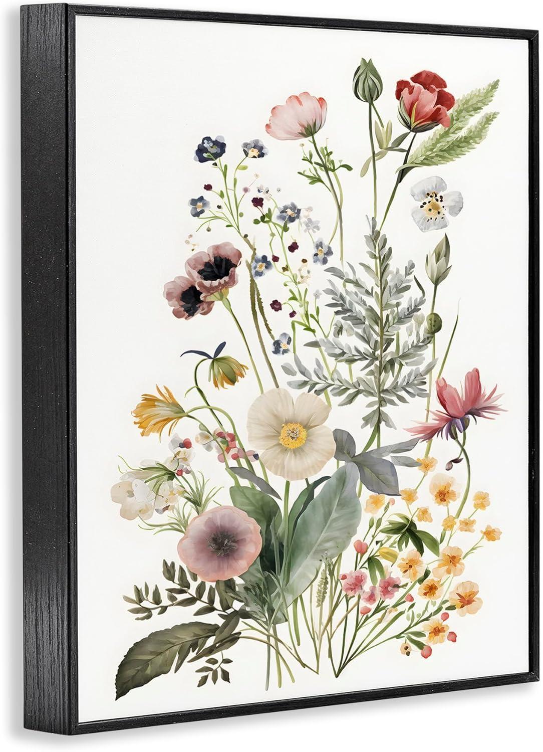 Stupell Industries Subtle Spring Blossoms Botanical & Floral Painting Black Framed Art Print Wall Art, 11 x 14