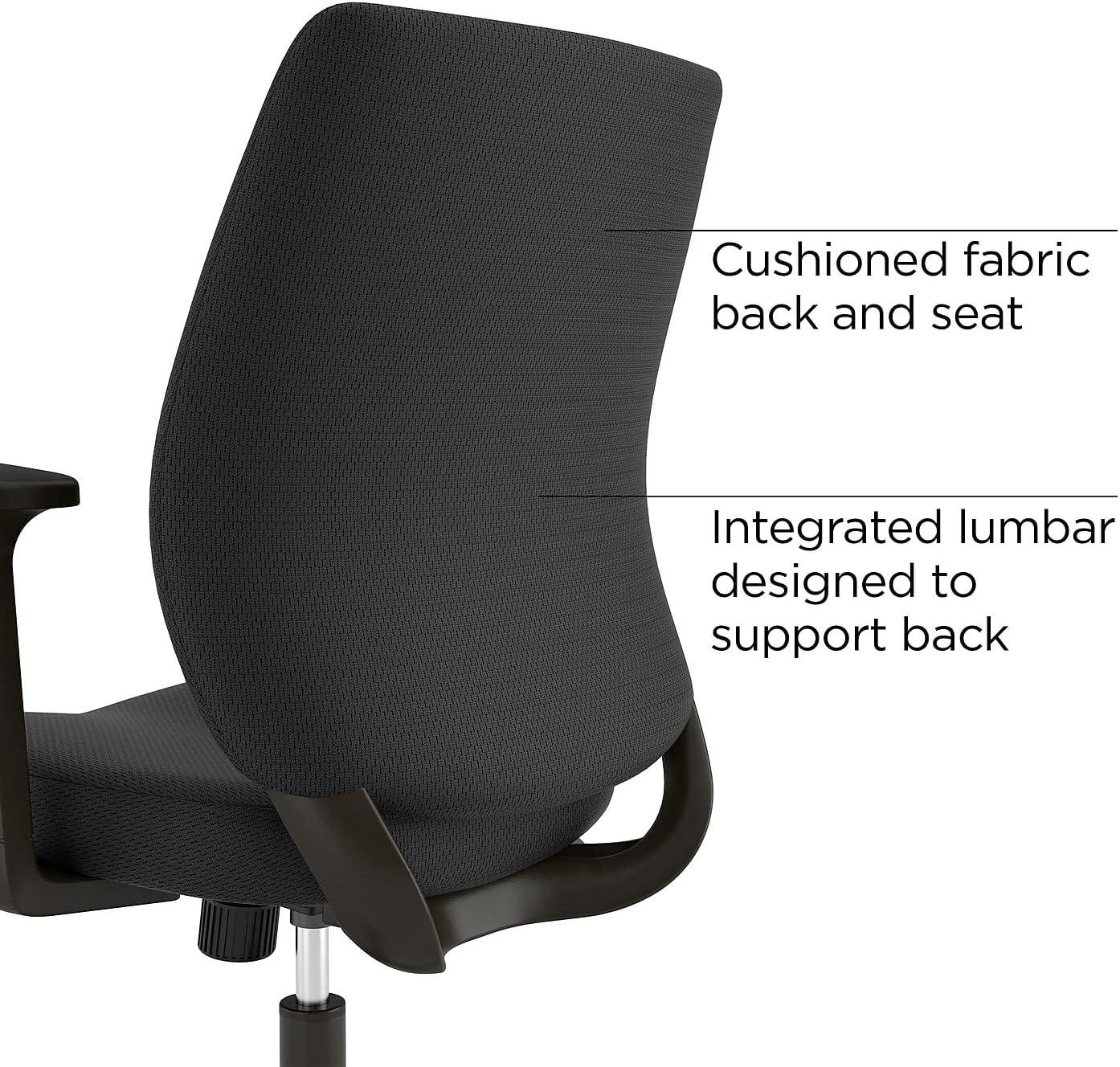 Union & Scale Essentials Fabric Task Chair Black (UN59380)