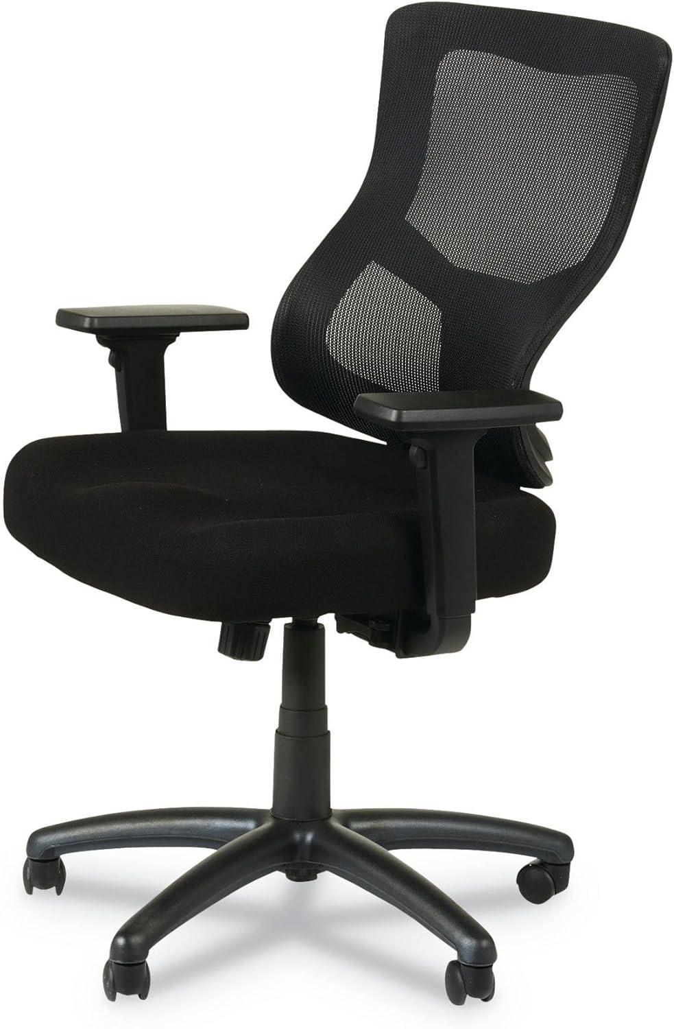 Alera Alera Elusion II Series Mesh Mid-Back Swivel/Tilt Chair, Adjustable Arms, Supports 275lb, 17.51" to 21.06" Seat Height, Black